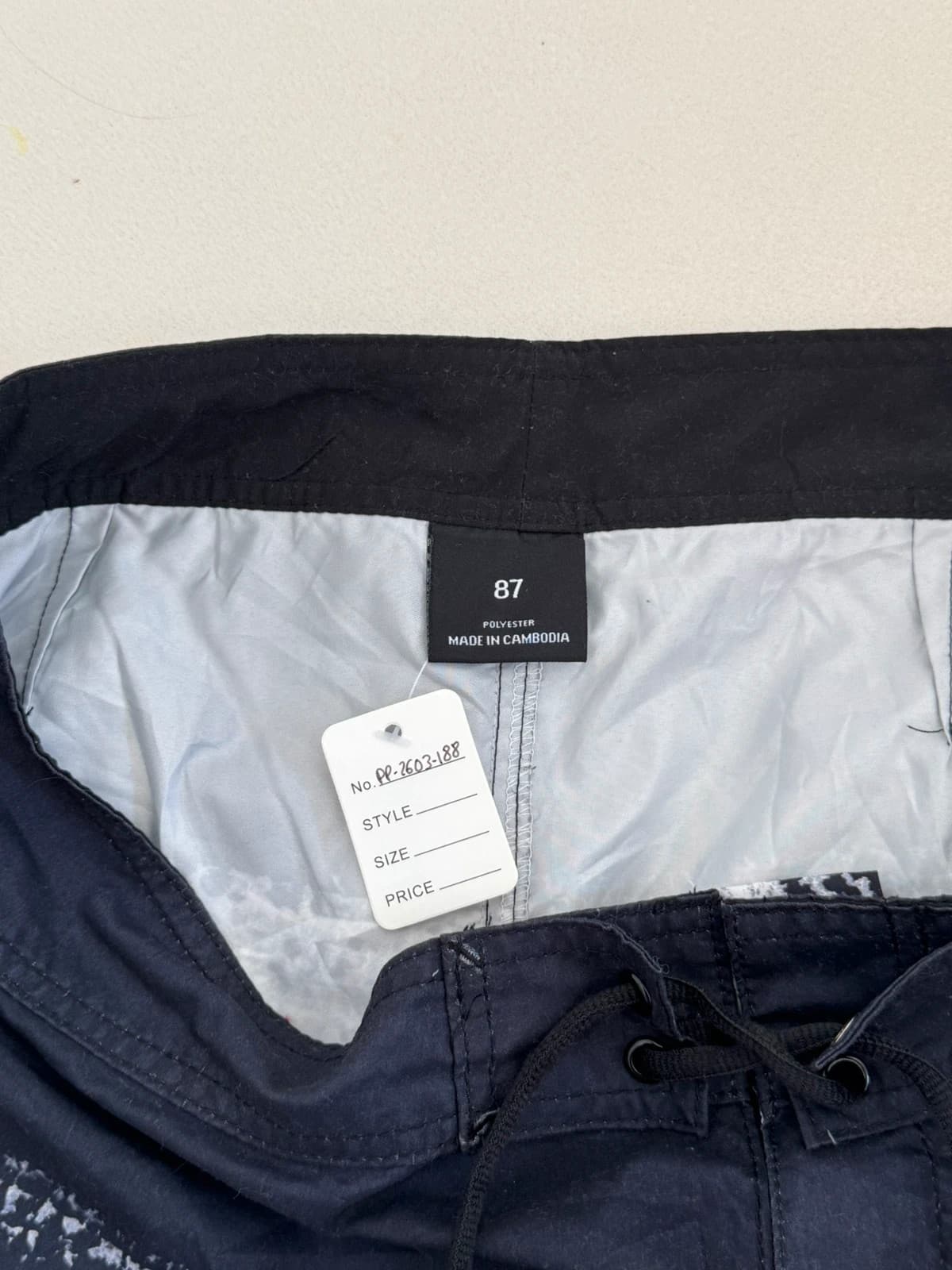 Short de bain boardshort 87 bleu marine/noir motif abstrait taille L - PP2603188 - Photo 5/7