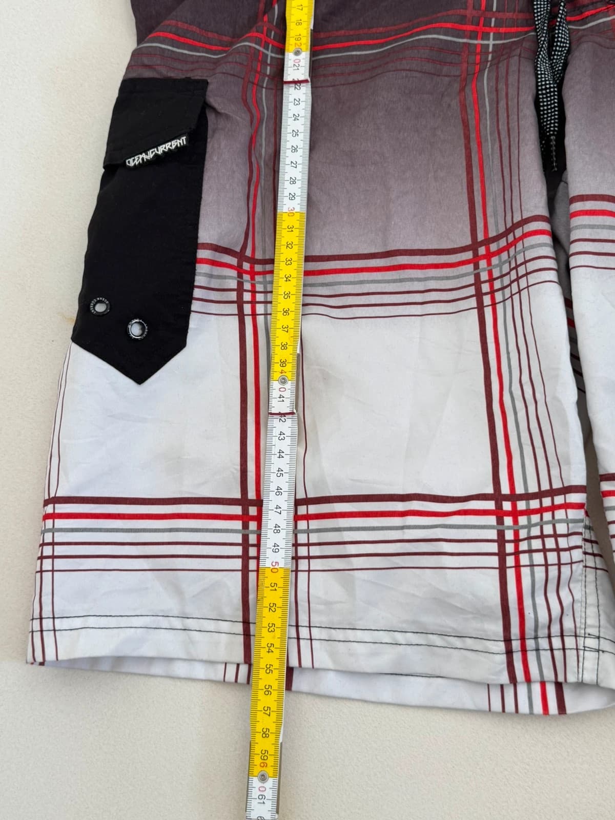 Short de bain boardshort Ocean Current à carreaux noir rouge taille XL/W36 - PP2603189 - Photo 8/8