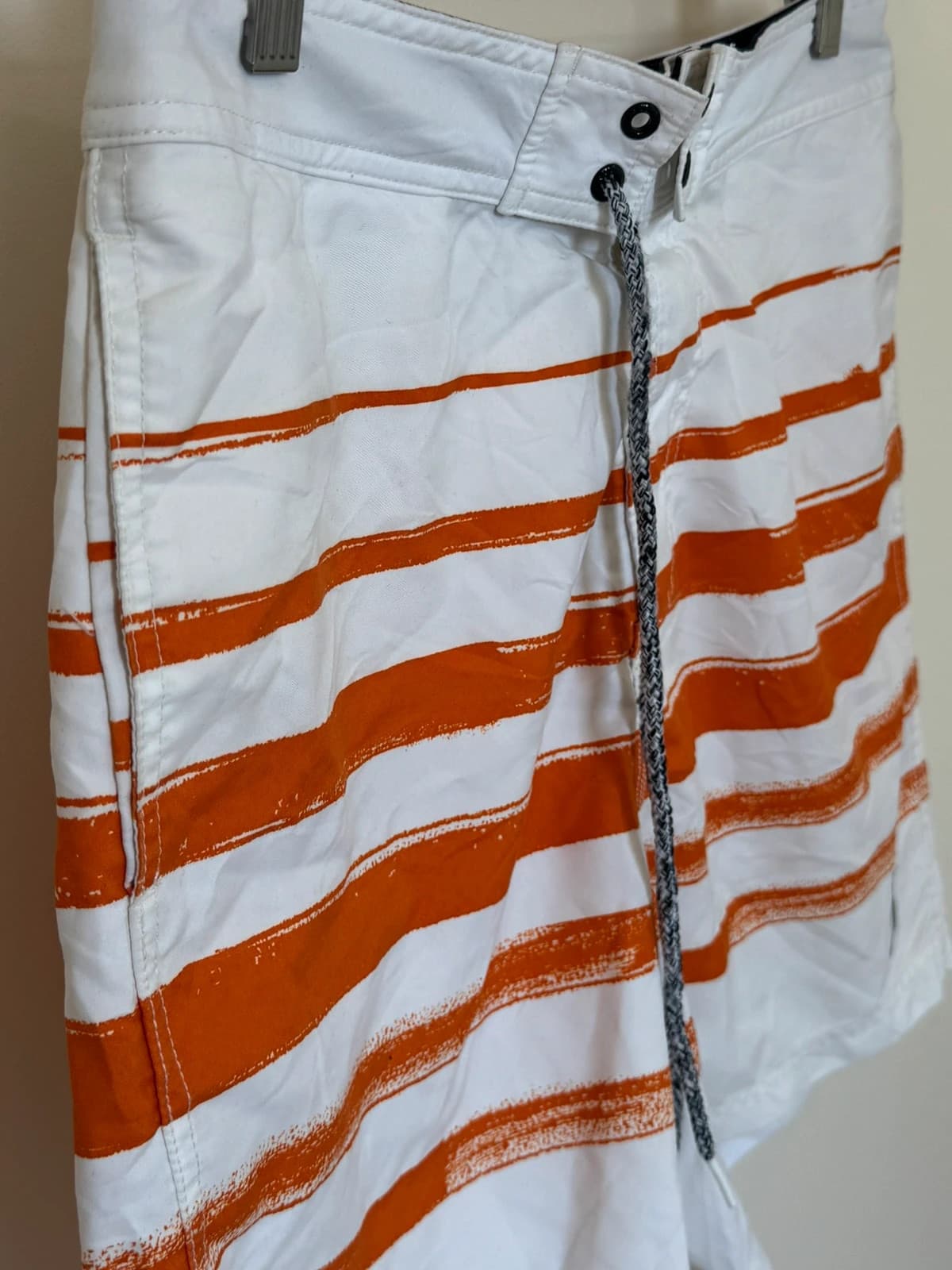 Short de bain Nautica blanc rayé orange taille L - PP2603210 - Photo 4/9