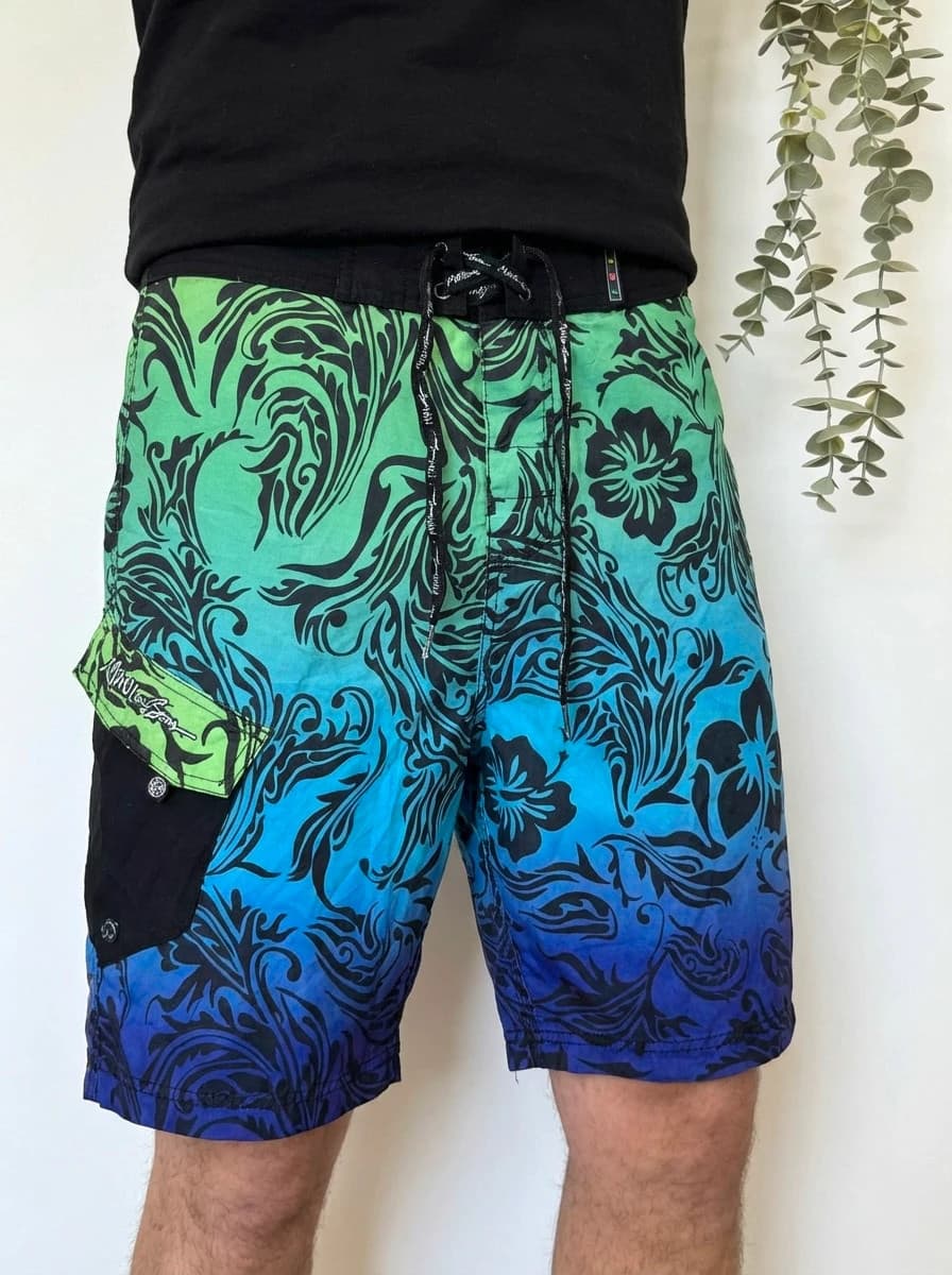 Short de bain Maui and Sons vert bleu violet taille 28/XS - PP2603240 - Photo 1/8