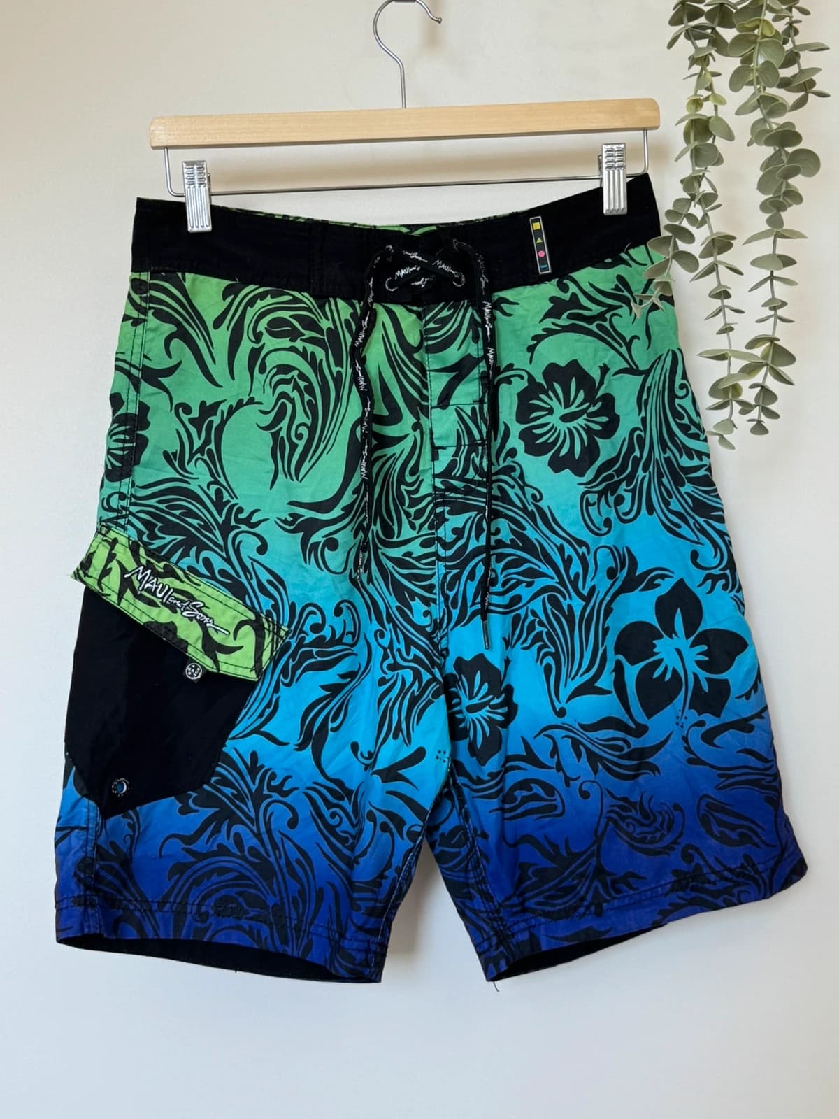Short de bain Maui and Sons vert bleu violet taille 28/XS - PP2603240 - Photo 2/8