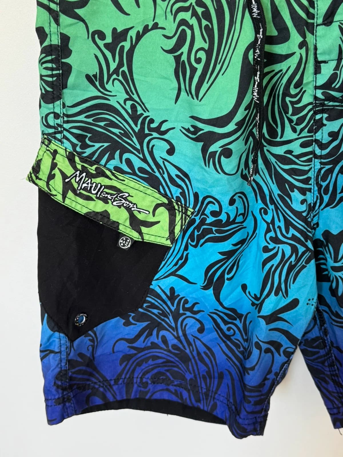 Short de bain Maui and Sons vert bleu violet taille 28/XS - PP2603240 - Photo 3/8