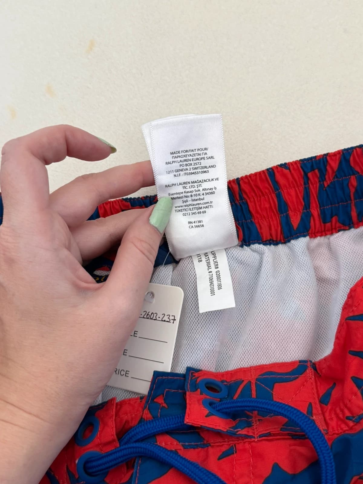Short de bain Polo Ralph Lauren motifs jungle rouge bleu taille M - PP2603237 - Photo 4/11