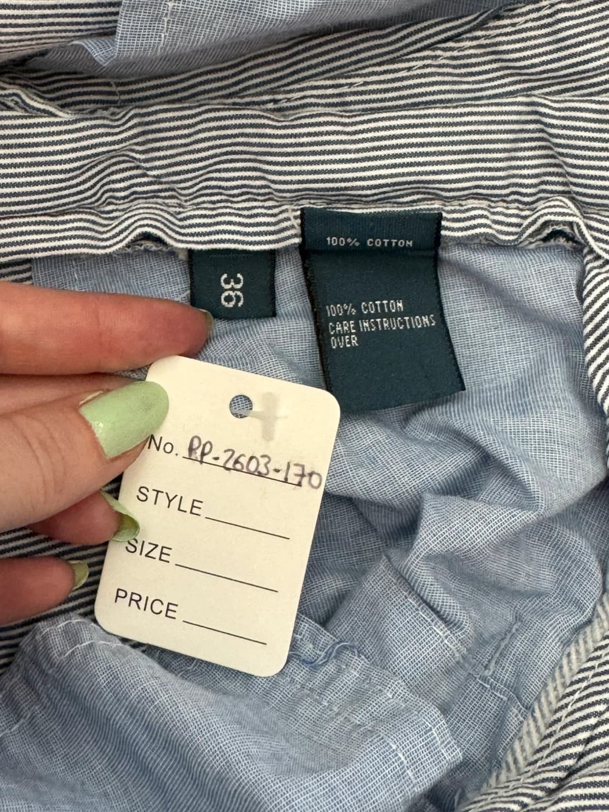 Short chino rayé Polo Ralph Lauren bleu ciel taille W36 - PP2603158 - Photo 6/8