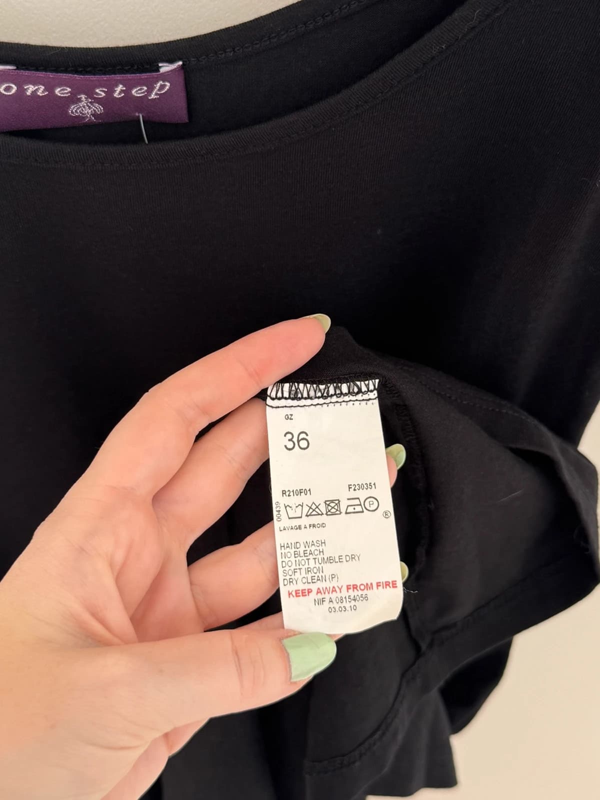 Robe à bretelles One Step noire en soie taille 36/S - VP2603100 - Photo 5/7