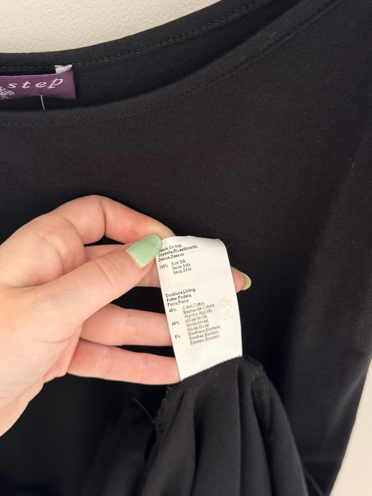 Robe à bretelles One Step noire en soie taille 36/S - VP2603100 - Photo 6/7
