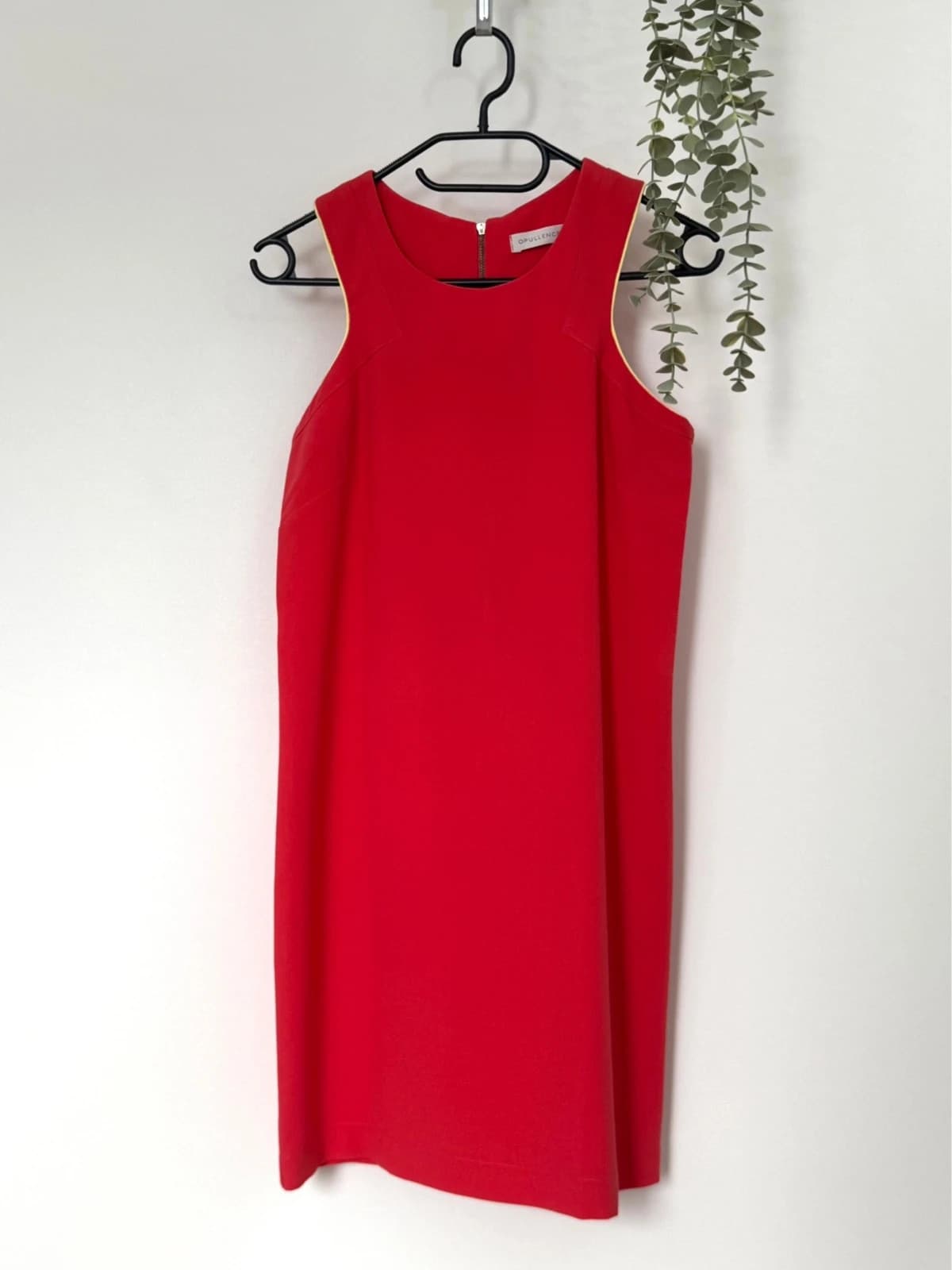 Robe droite sans manches Opullence rouge liseré jaune taille 1/S - Photo 2/8
