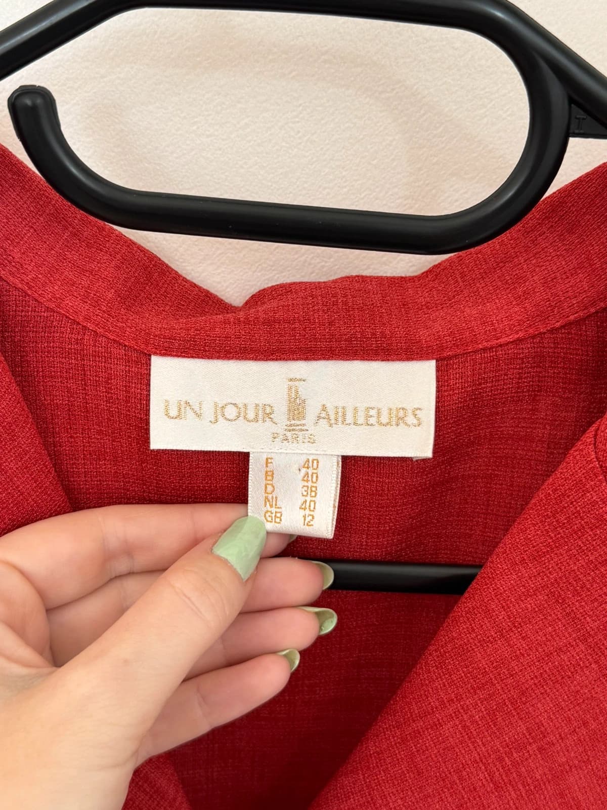 Ensemble tailleur haut jupe Un Jour Ailleurs rouge taille 40 - Photo 3/13