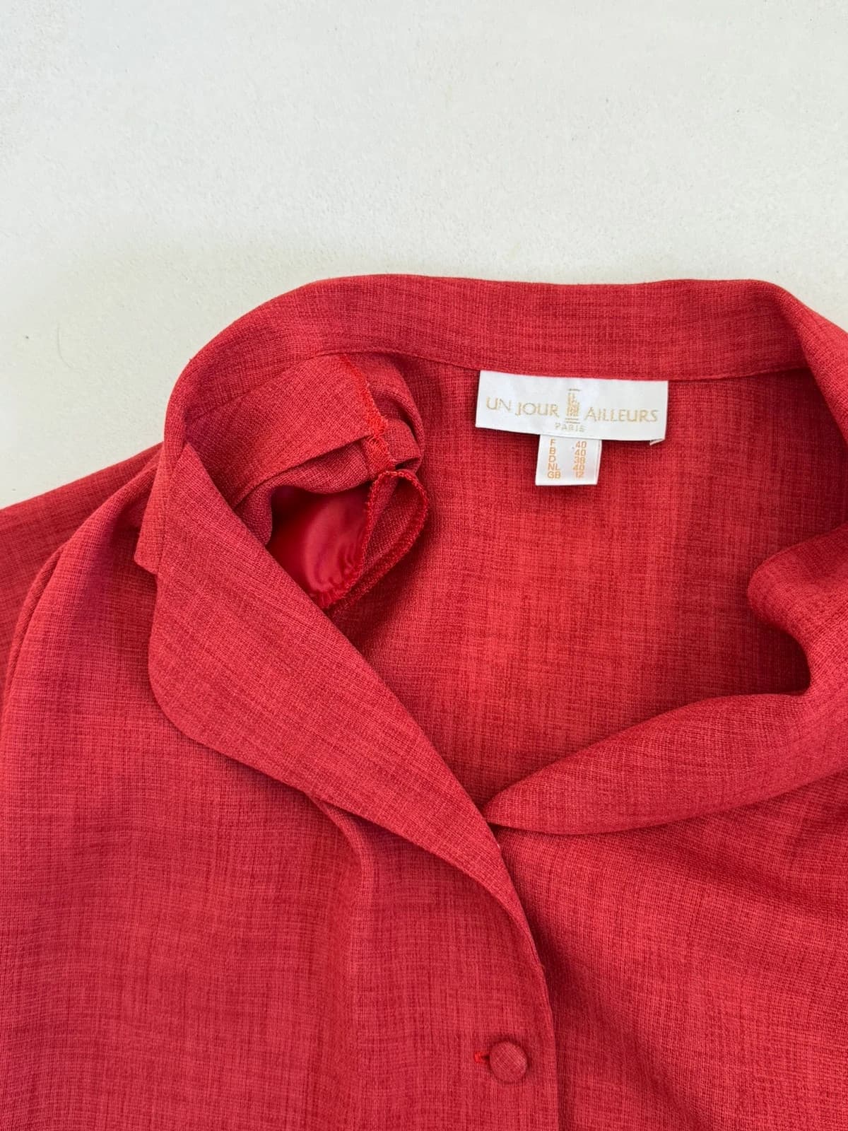 Ensemble tailleur haut jupe Un Jour Ailleurs rouge taille 40 - Photo 5/13