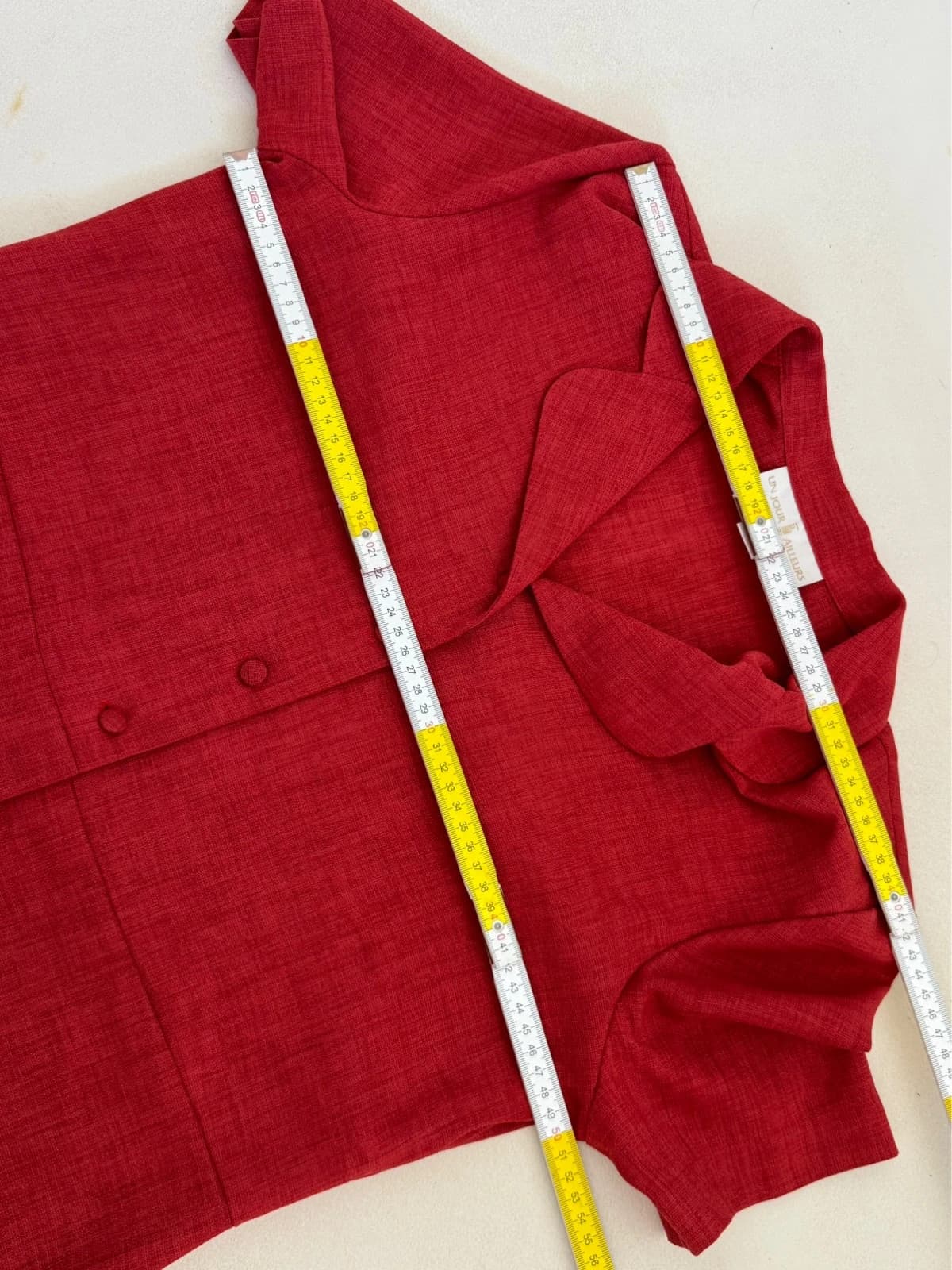 Ensemble tailleur haut jupe Un Jour Ailleurs rouge taille 40 - Photo 6/13