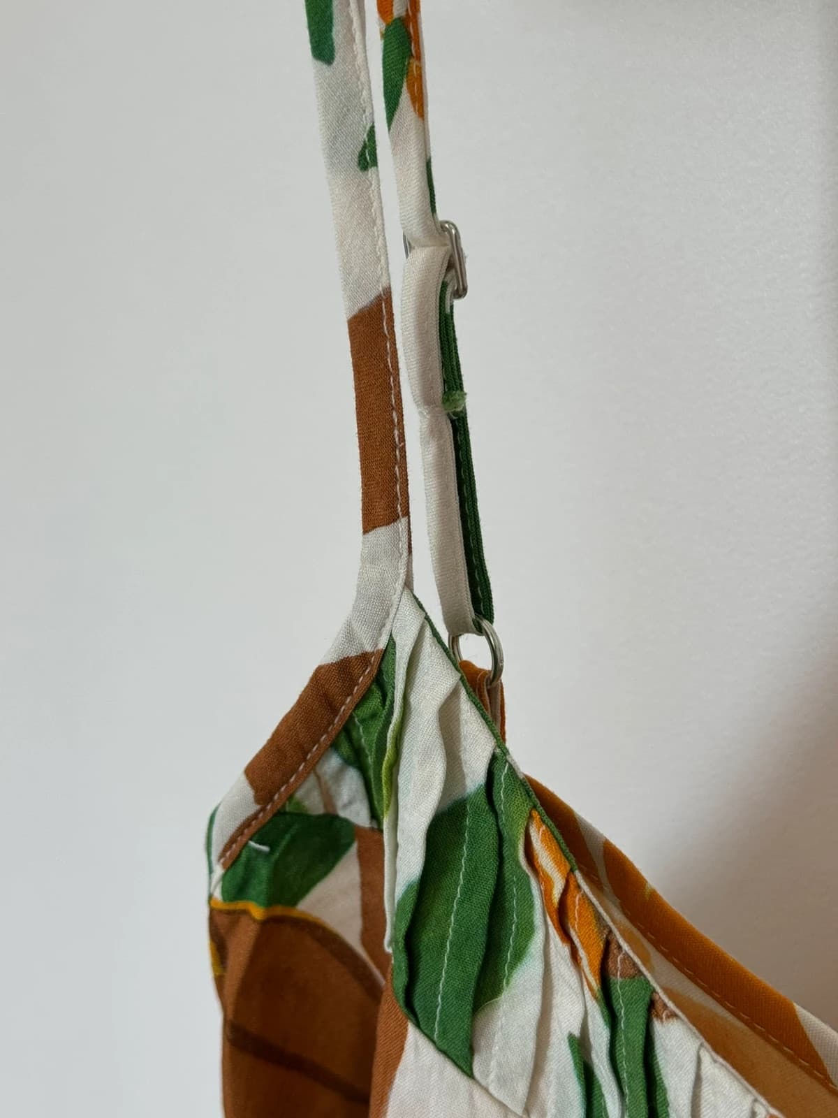 Top caraco Salsa Jeans floral vert orange bretelles réglables taille S - Photo 4/8