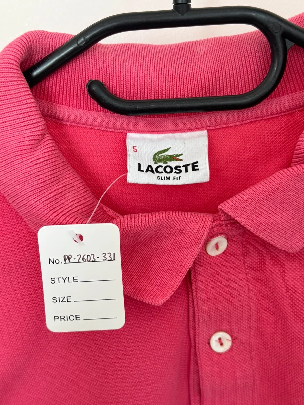 Polo piqué slim fit Lacoste rose fuchsia taille 5/L - PP2603331 - Photo 5/9