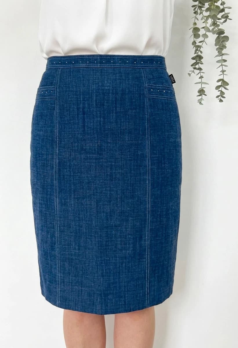 Jupe droite Weill Jeans bleu denim taille 44/XL - Photo 1/10