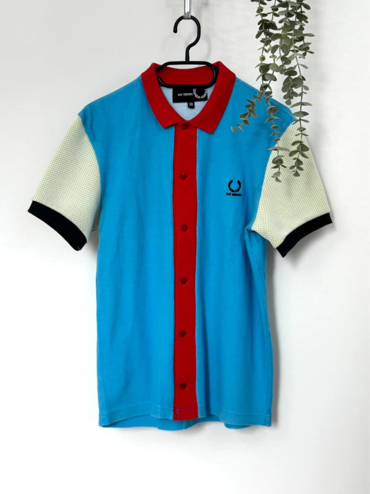 Polo piqué Raf Simons x Fred Perry bleu rouge taille 38/S - Photo 2/10