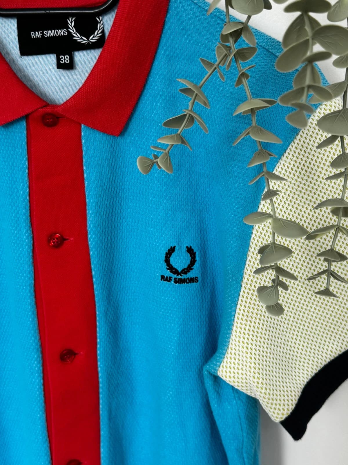 Polo piqué Raf Simons x Fred Perry bleu rouge taille 38/S - Photo 3/10