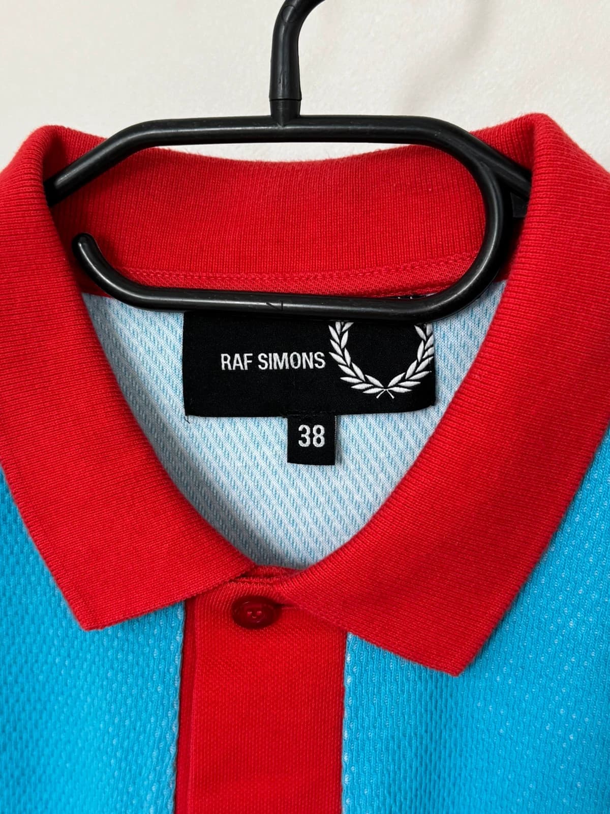 Polo piqué Raf Simons x Fred Perry bleu rouge taille 38/S - Photo 4/10