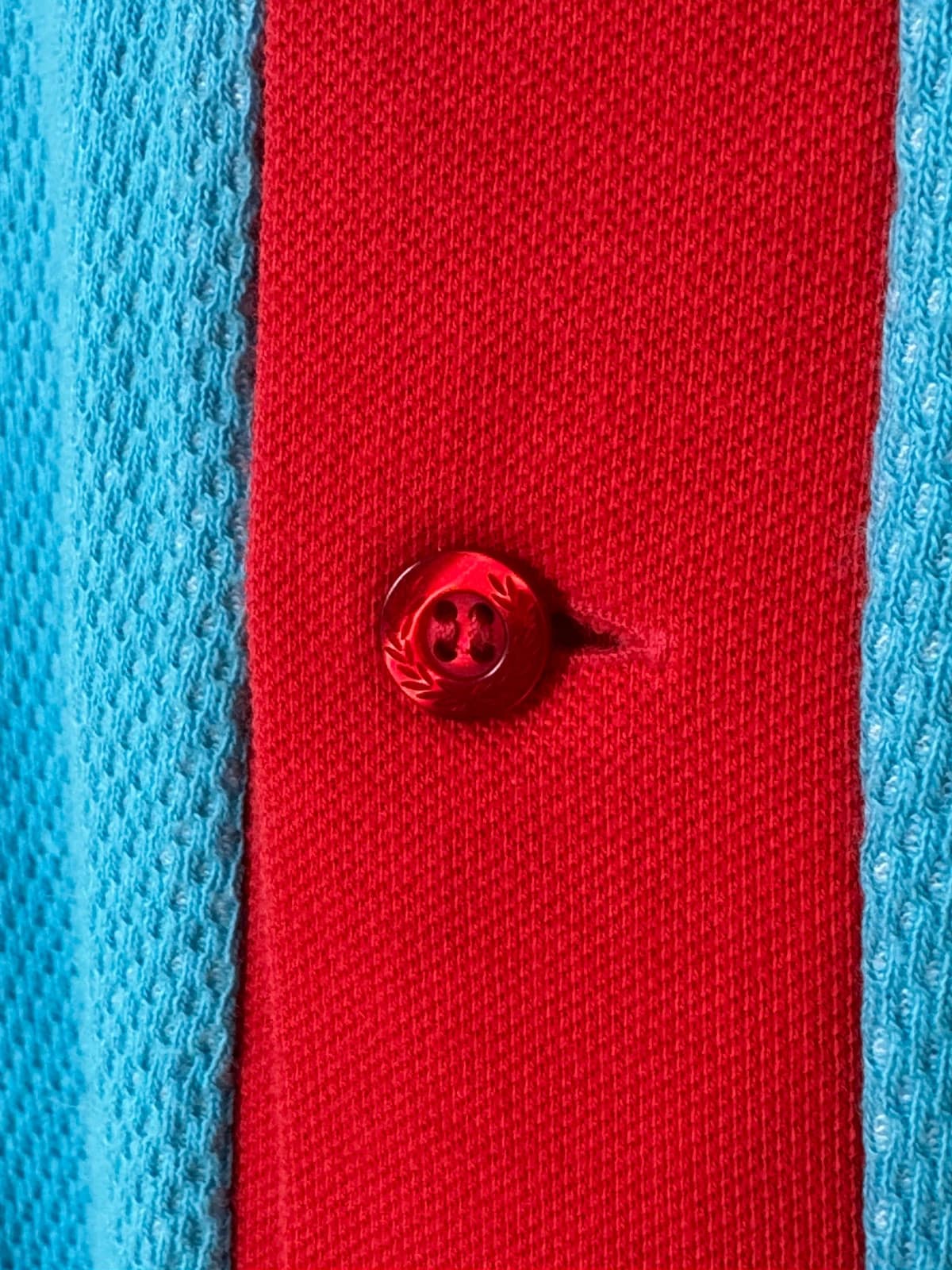 Polo piqué Raf Simons x Fred Perry bleu rouge taille 38/S - Photo 6/10