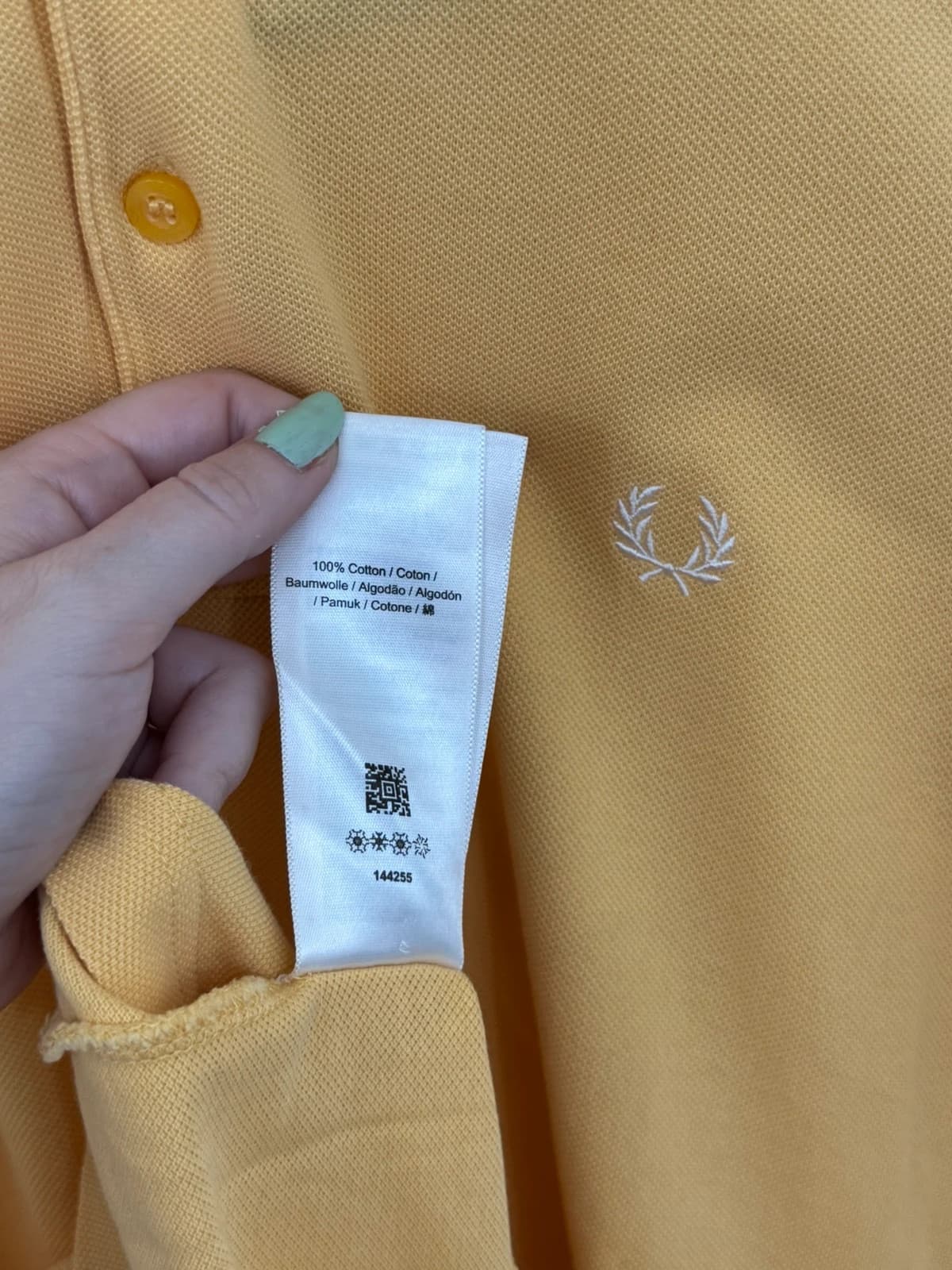 Polo piqué Fred Perry jaune liserés blancs logo brodé taille S - Photo 6/8