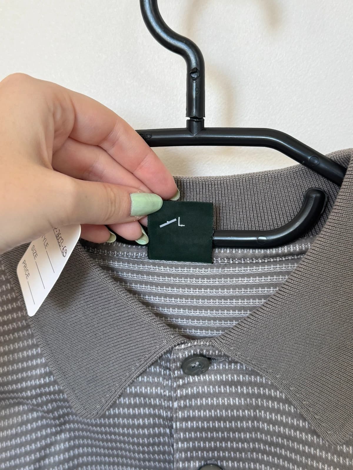 Polo golf Boss gris rayé taille L - FP260369 - Photo 6/7