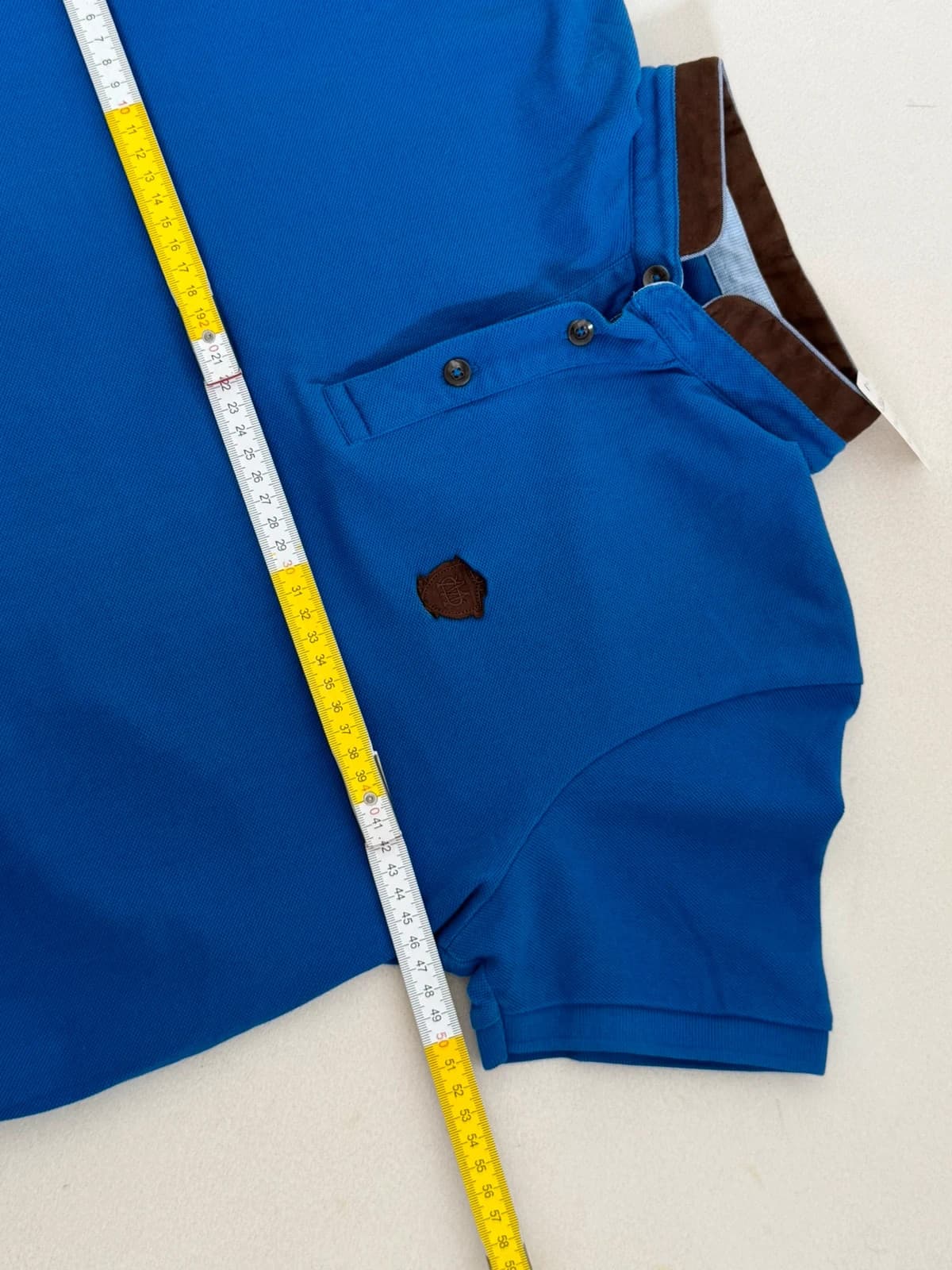 Polo piqué col Mao Massimo Dutti bleu col marron taille S - FP260356 - Photo 9/10