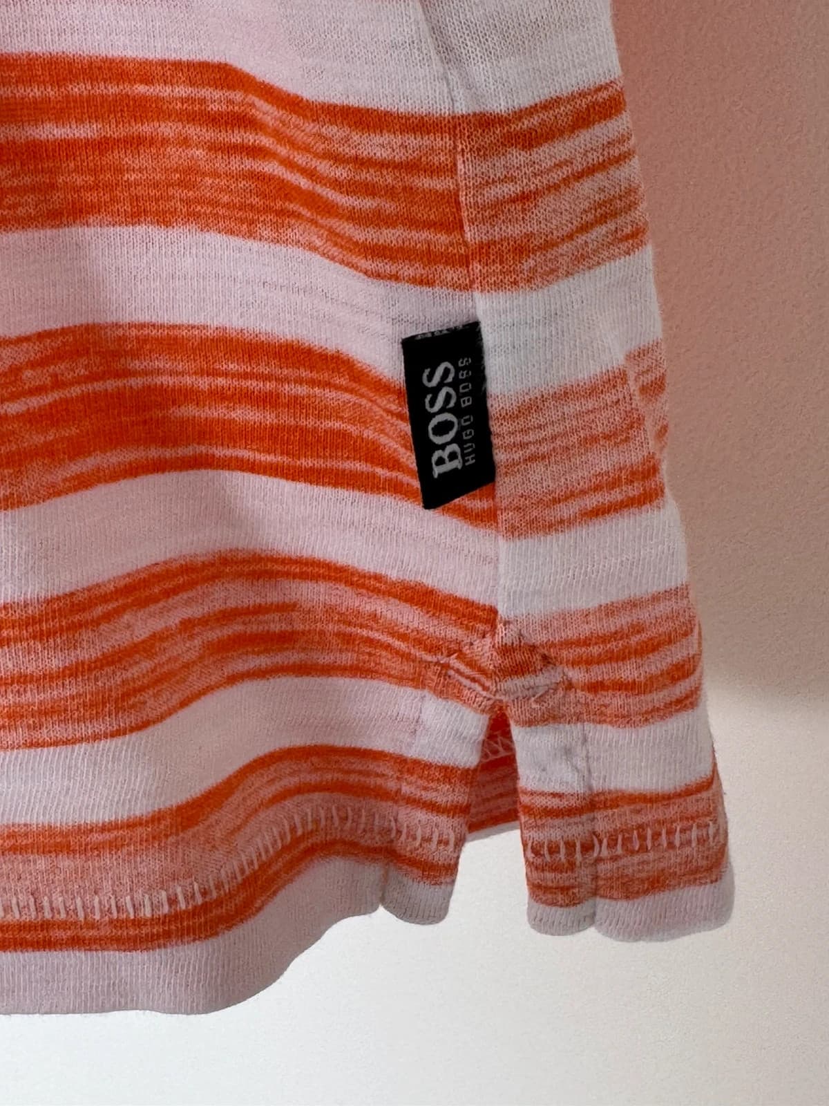 Polo regular fit Boss pima coton orange blanc rayé taille XXL - FP260361 - Photo 3/13