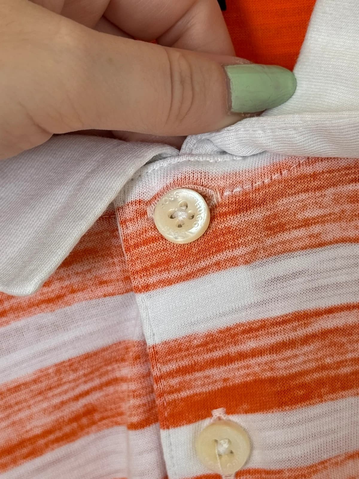 Polo regular fit Boss pima coton orange blanc rayé taille XXL - FP260361 - Photo 7/13