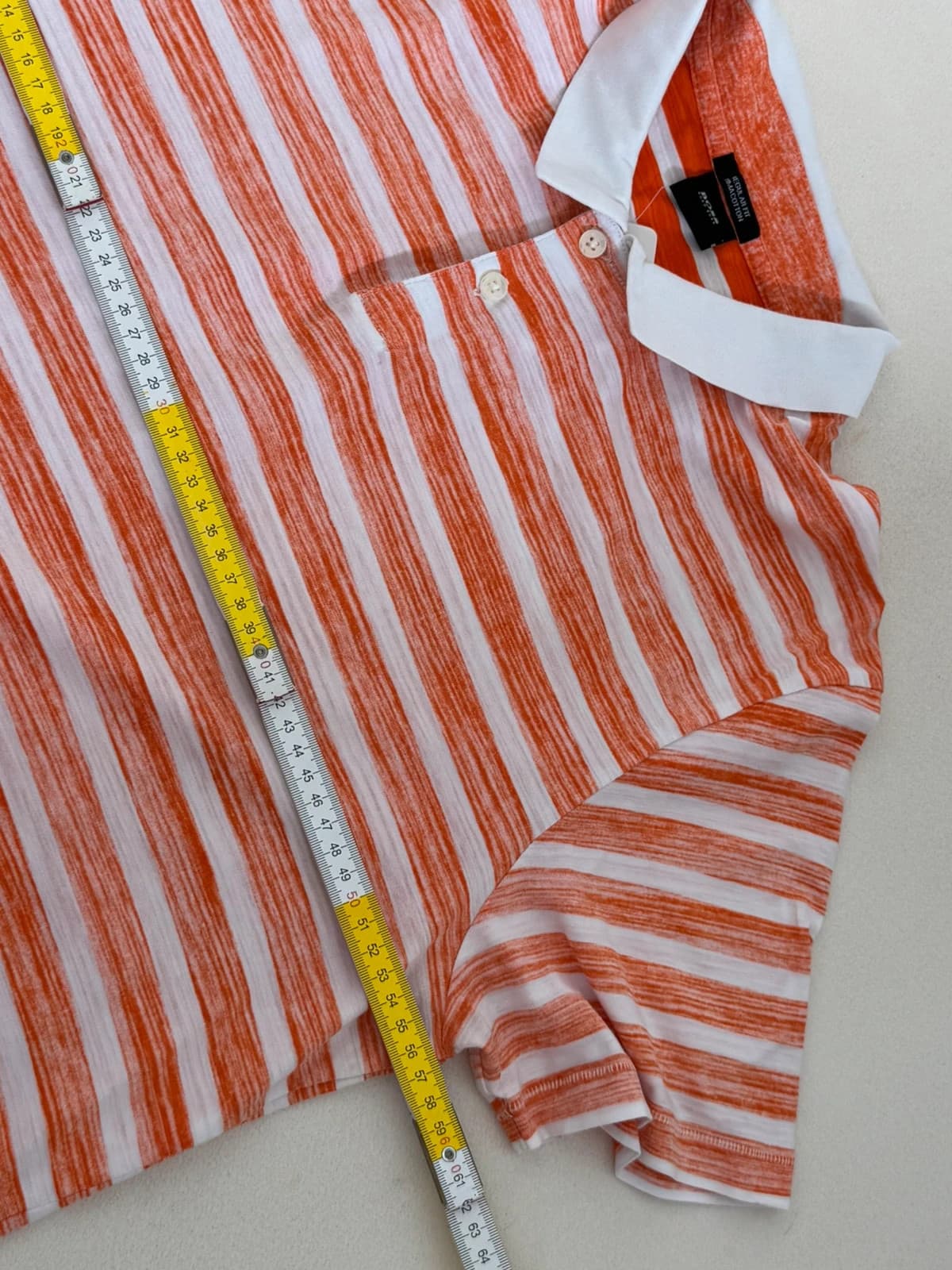 Polo regular fit Boss pima coton orange blanc rayé taille XXL - FP260361 - Photo 12/13