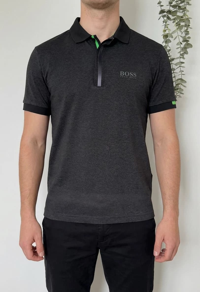 Polo golf Boss Martin Kaymer gris anthracite taille S - FP260334 - Photo 1/16
