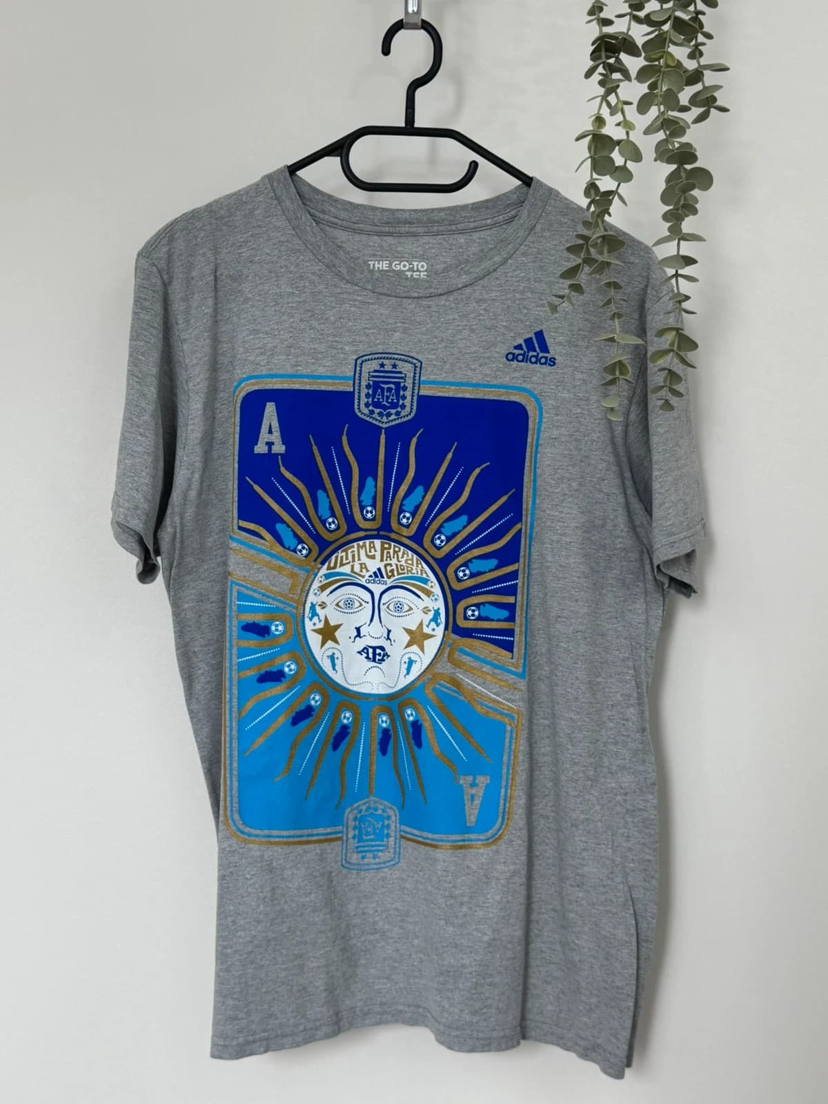 T-shirt Adidas AFA Argentina gris imprimé football taille M - DN260441 - Photo 2/7