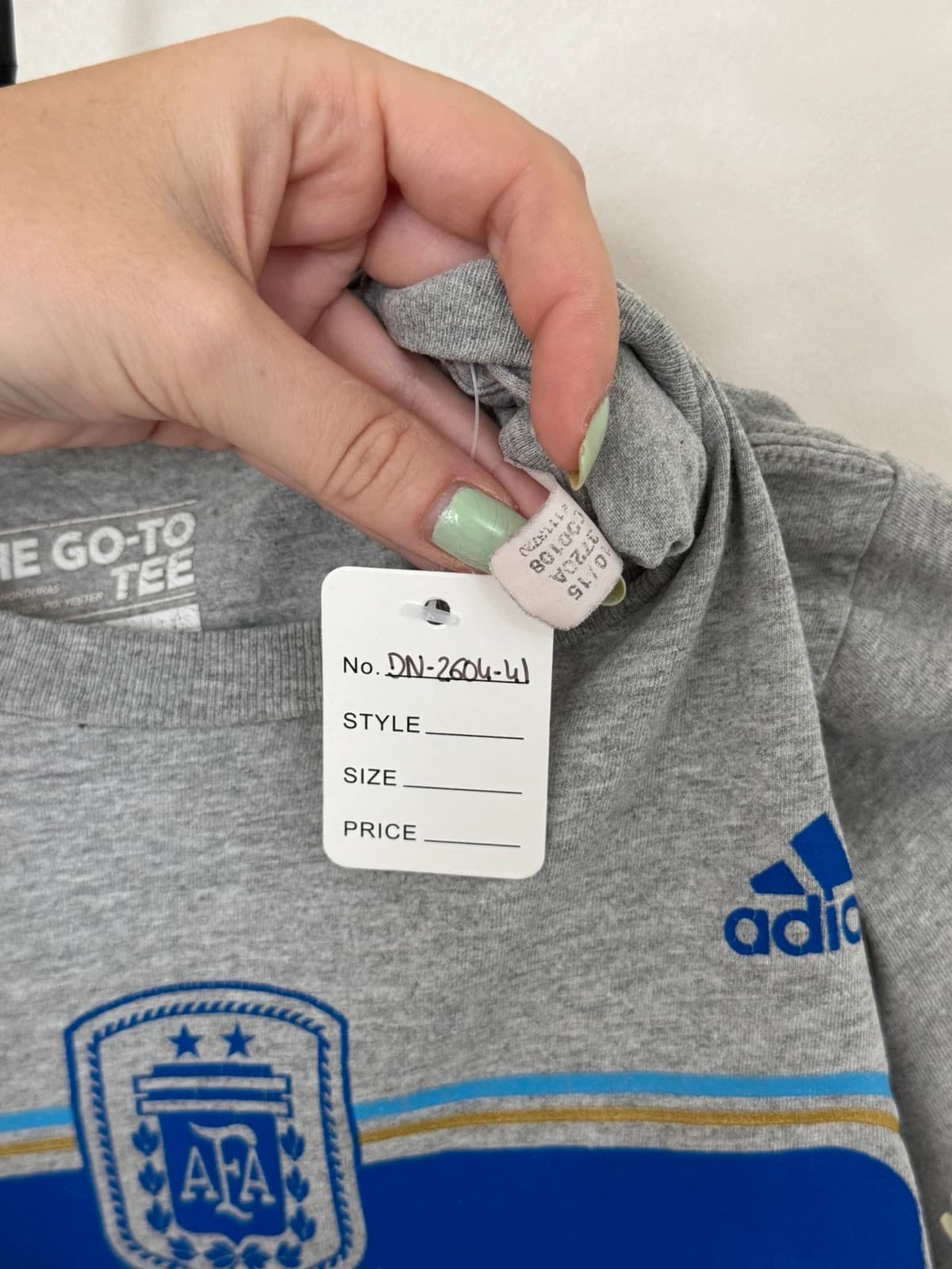 T-shirt Adidas AFA Argentina gris imprimé football taille M - DN260441 - Photo 5/7