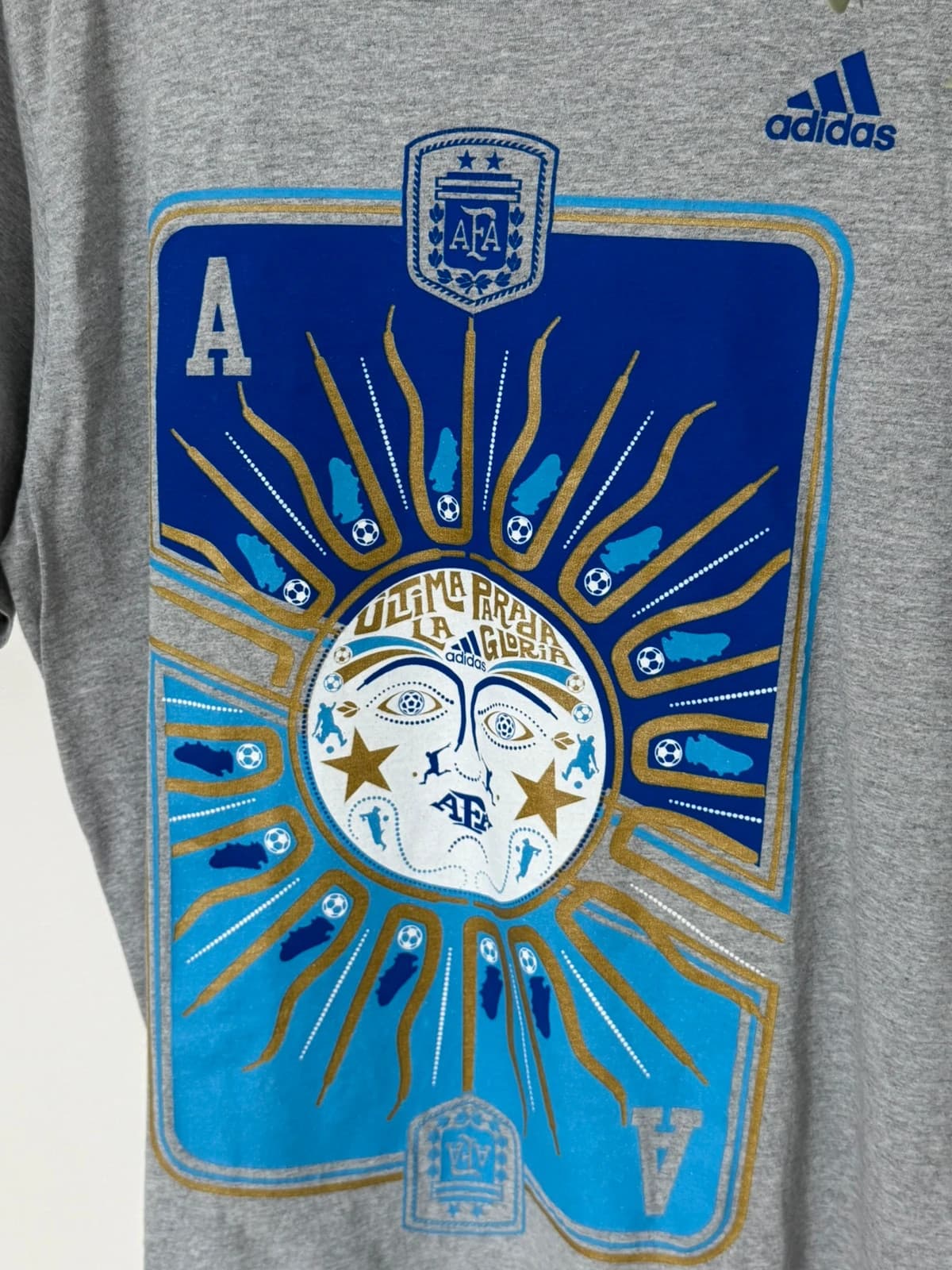 T-shirt Adidas AFA Argentina gris imprimé football taille M - DN260441 - Photo 3/7