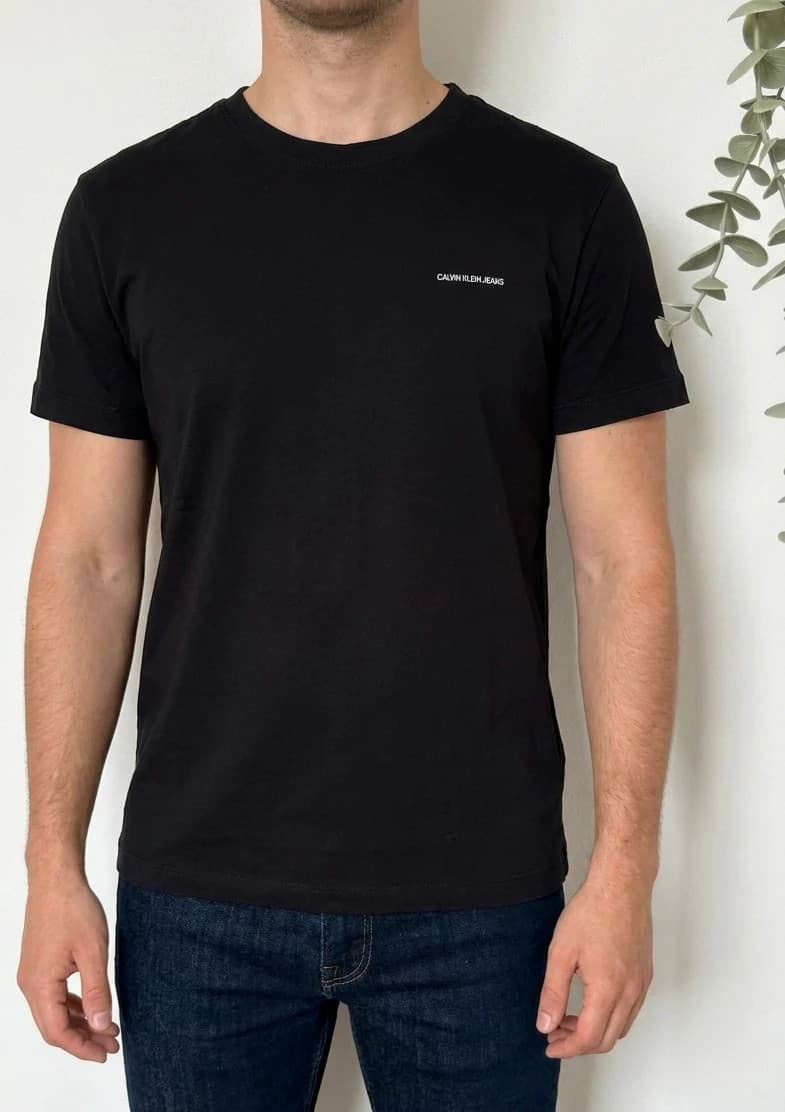 T-shirt slim fit Calvin Klein Jeans noir logo discret taille M - FP260359 - Photo 1/8