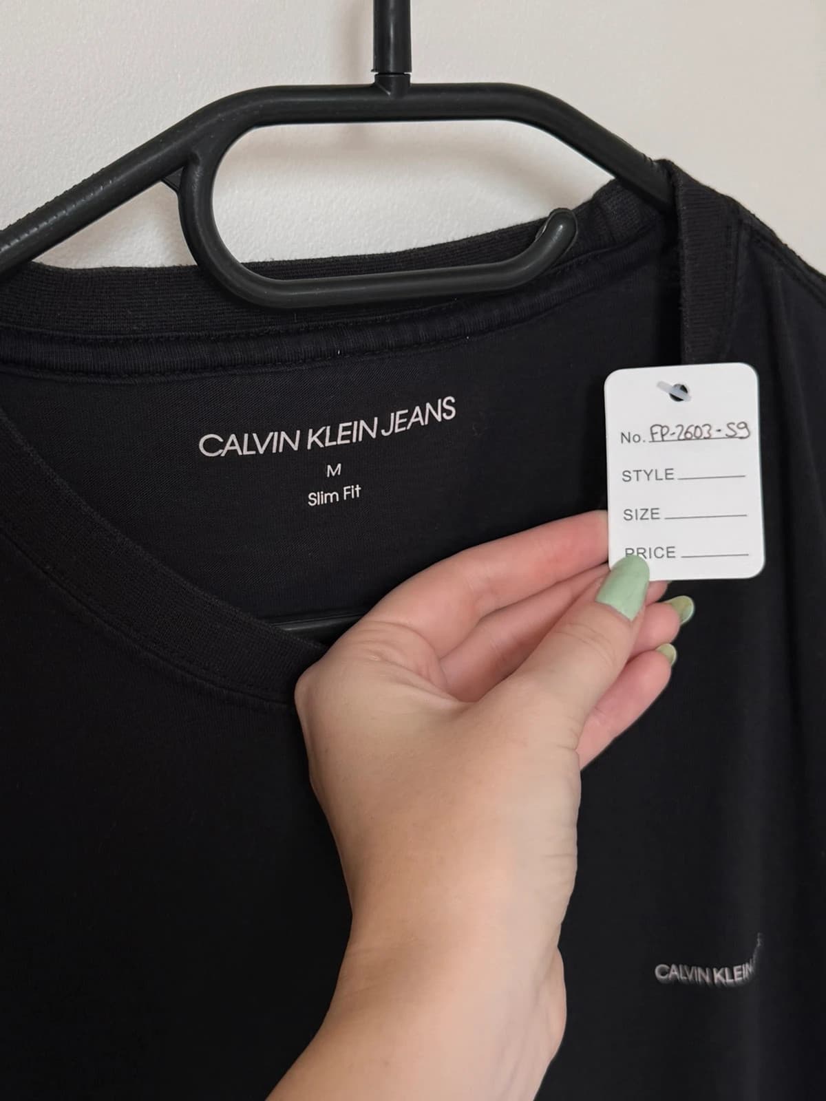 T-shirt slim fit Calvin Klein Jeans noir logo discret taille M - FP260359 - Photo 3/8