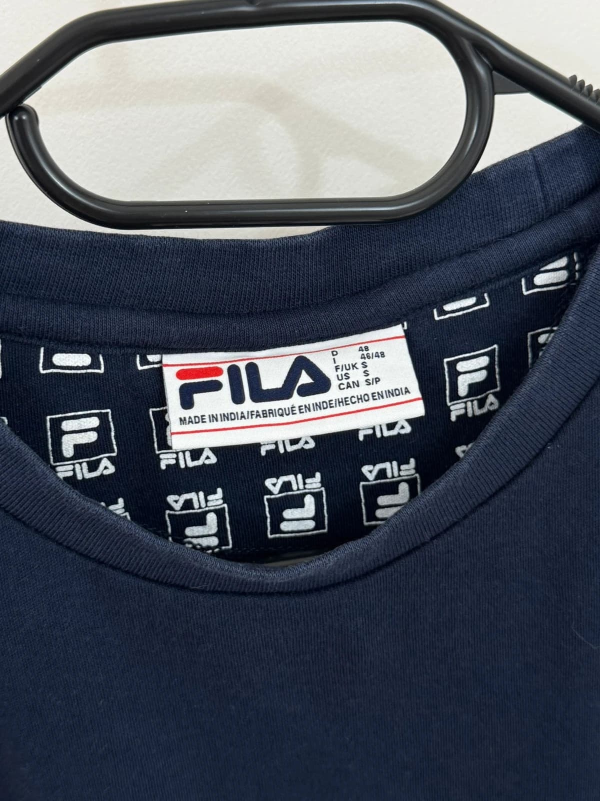 T-shirt Fila colorblock bleu blanc rouge grand logo taille S - Photo 4/8
