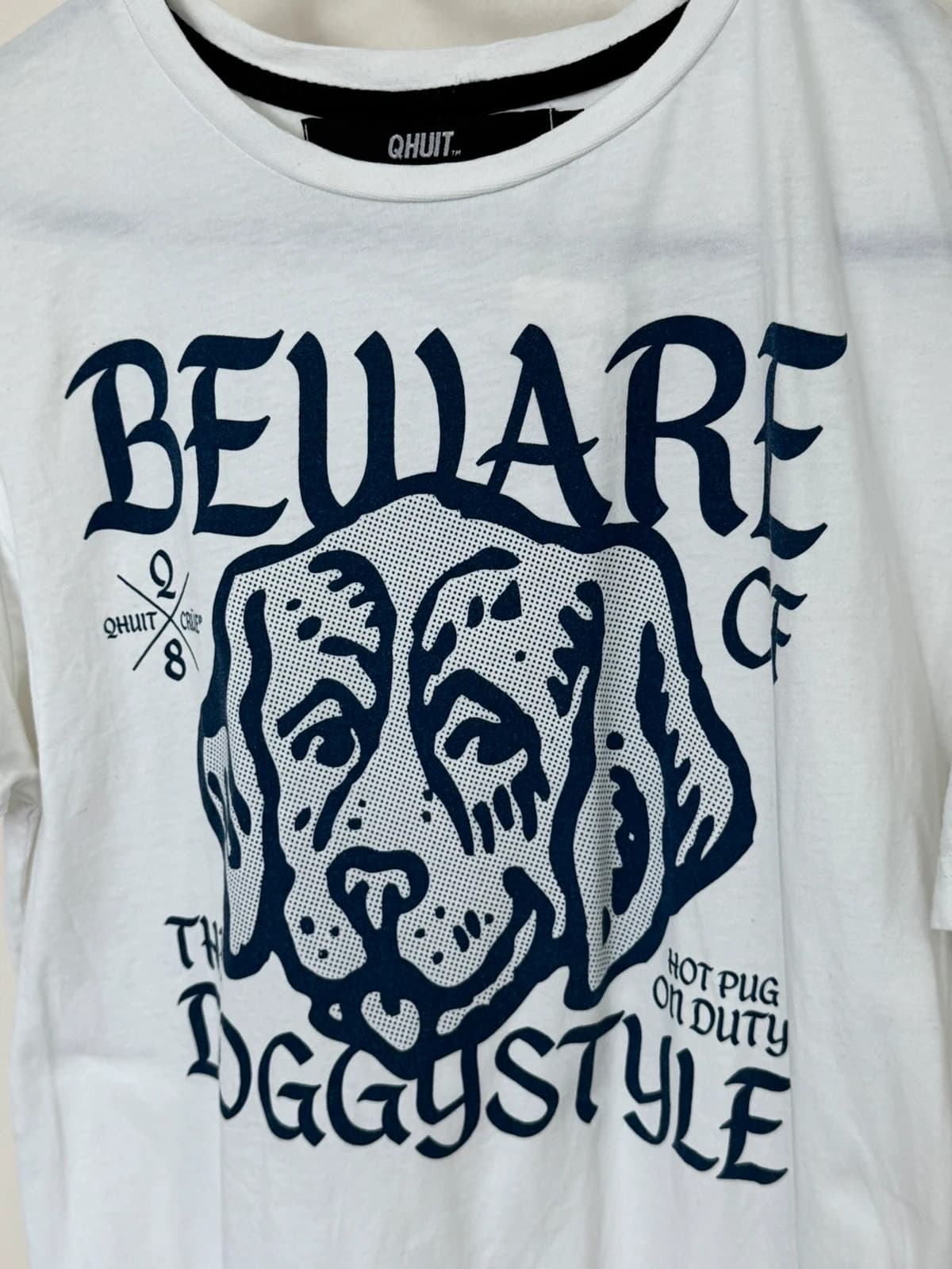 T-shirt Qhuit blanc imprimé chien taille M - SC260383 - Photo 3/8