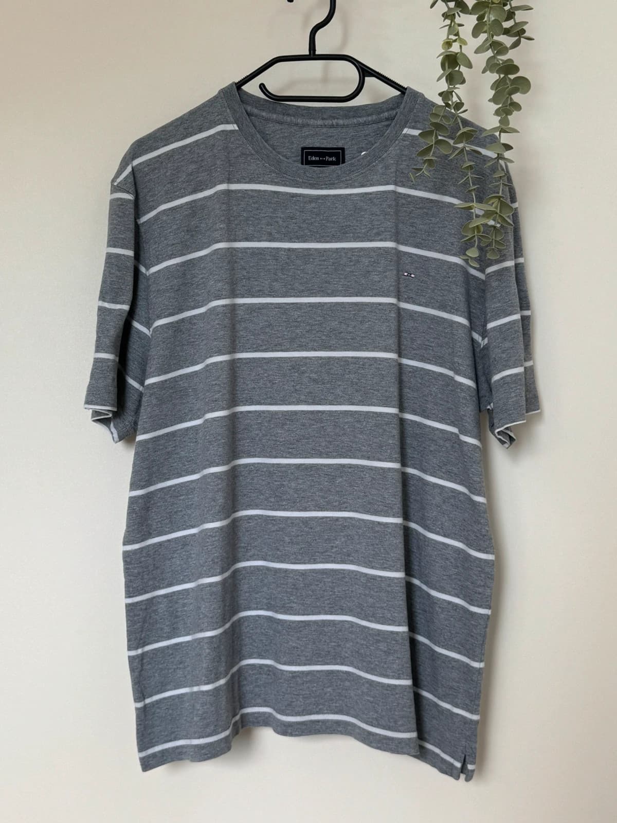 T-shirt Eden Park gris rayé logo nœud rose brodé taille 2XL - FP260330 - Photo 2/8