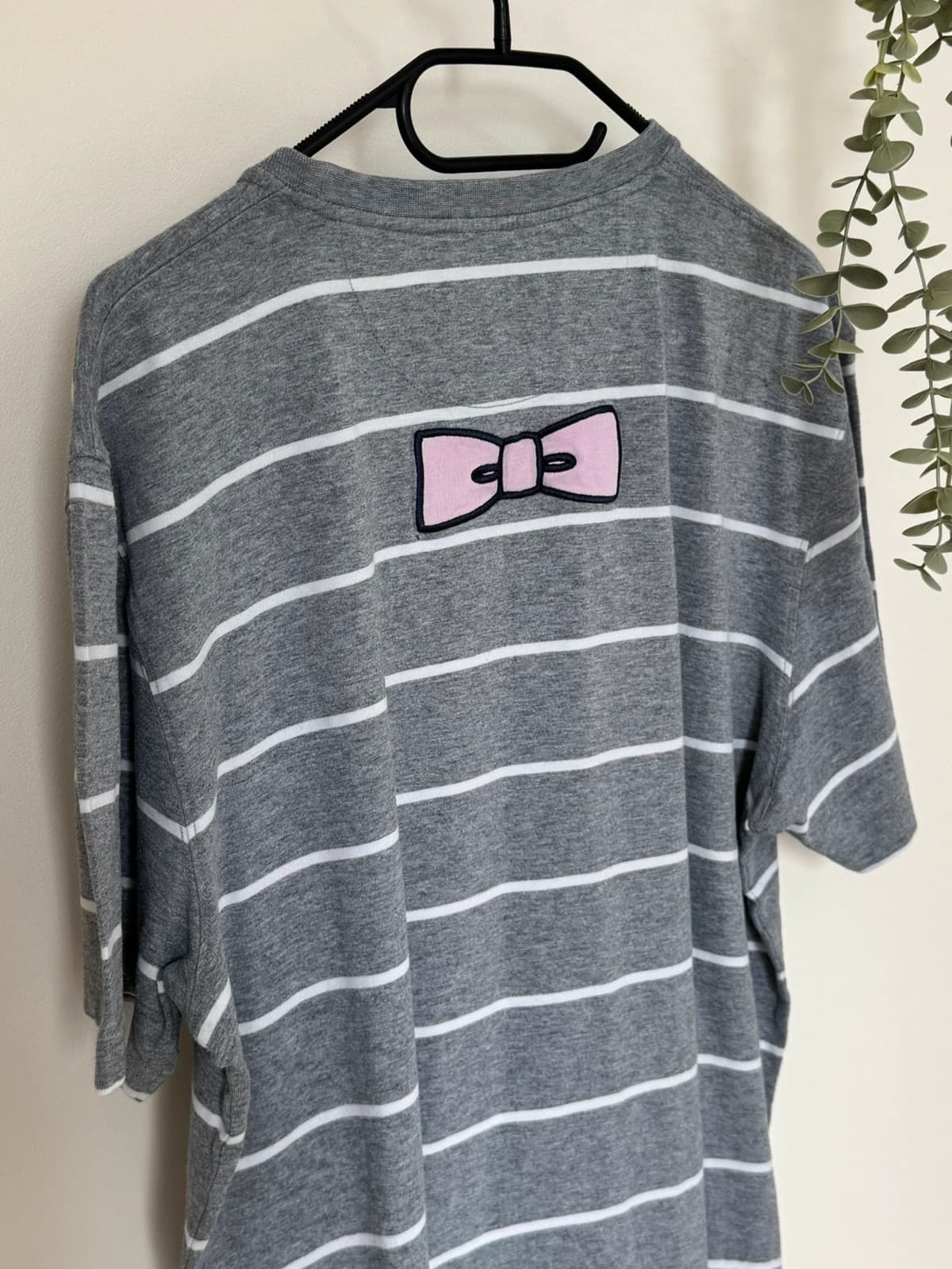 T-shirt Eden Park gris rayé logo nœud rose brodé taille 2XL - FP260330 - Photo 6/8