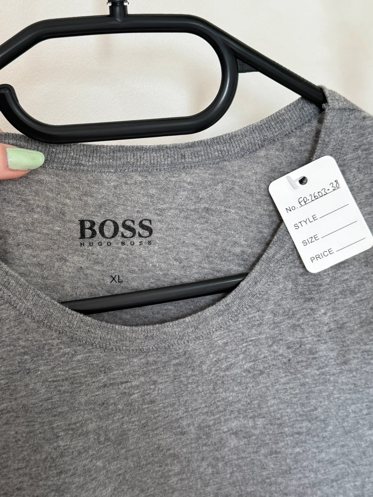 T-shirt Boss gris chiné logo poitrine brodé taille XL - FP260330 - Photo 4/9