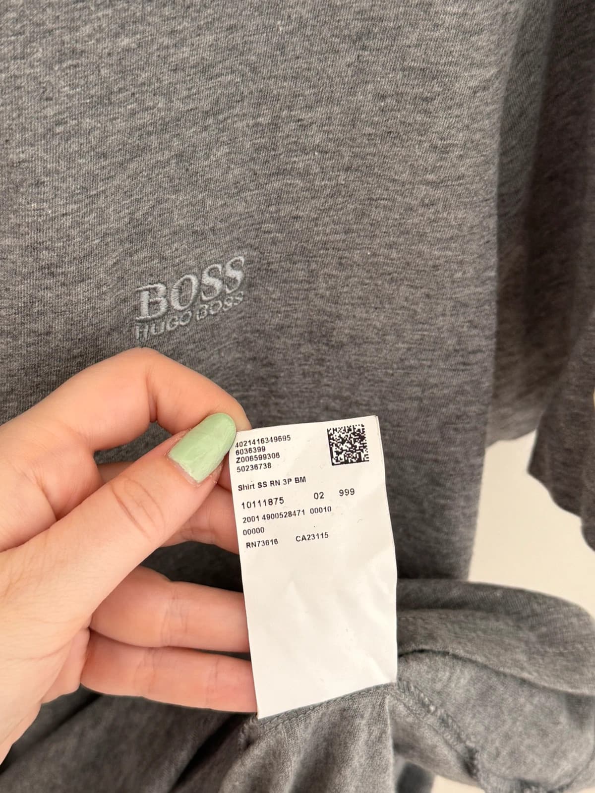T-shirt Boss gris chiné logo poitrine brodé taille XL - FP260330 - Photo 6/9