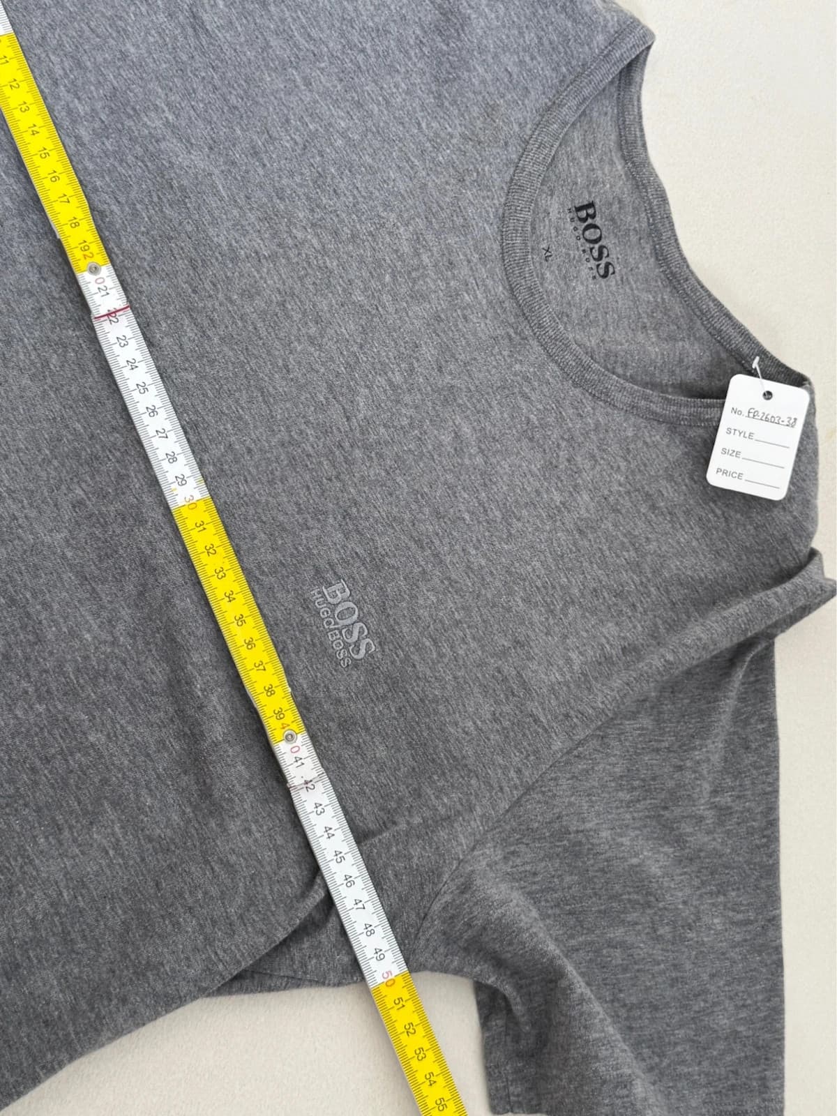 T-shirt Boss gris chiné logo poitrine brodé taille XL - FP260330 - Photo 8/9