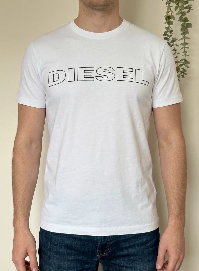 T-shirt Diesel blanc logo contour taille S - FP260340 - Photo 1/9