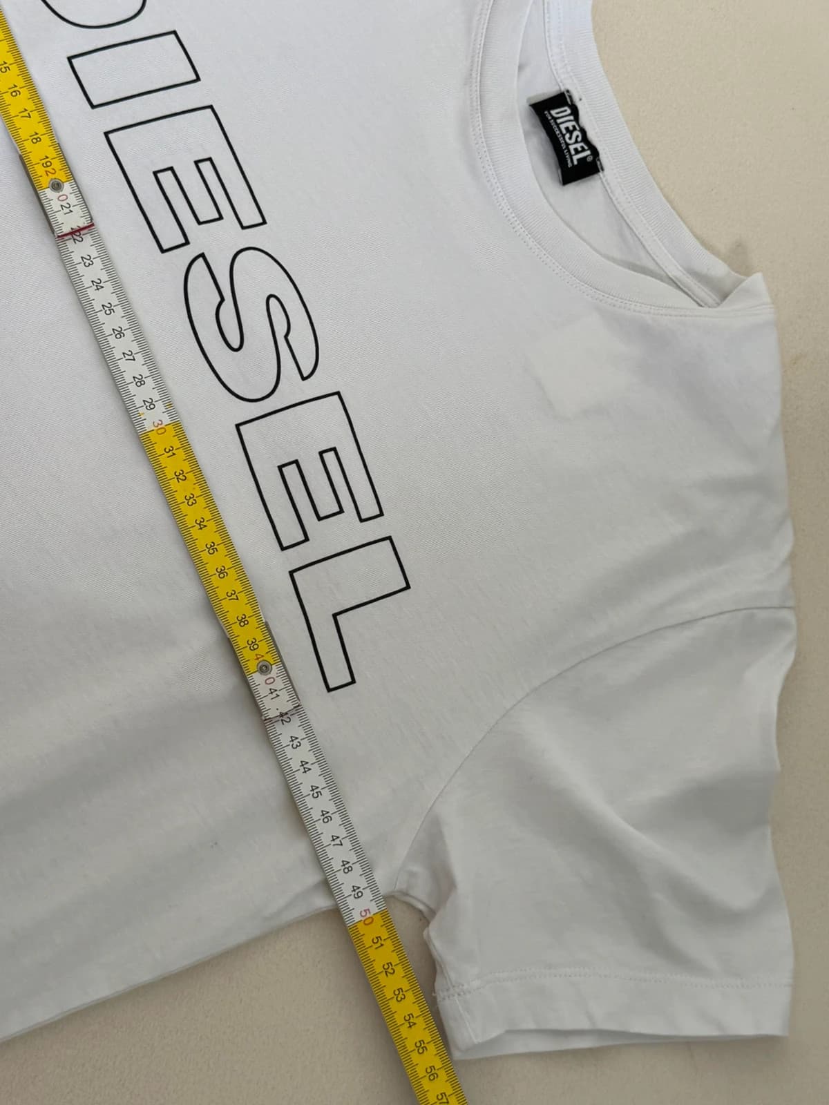 T-shirt Diesel blanc logo contour taille S - FP260340 - Photo 8/9