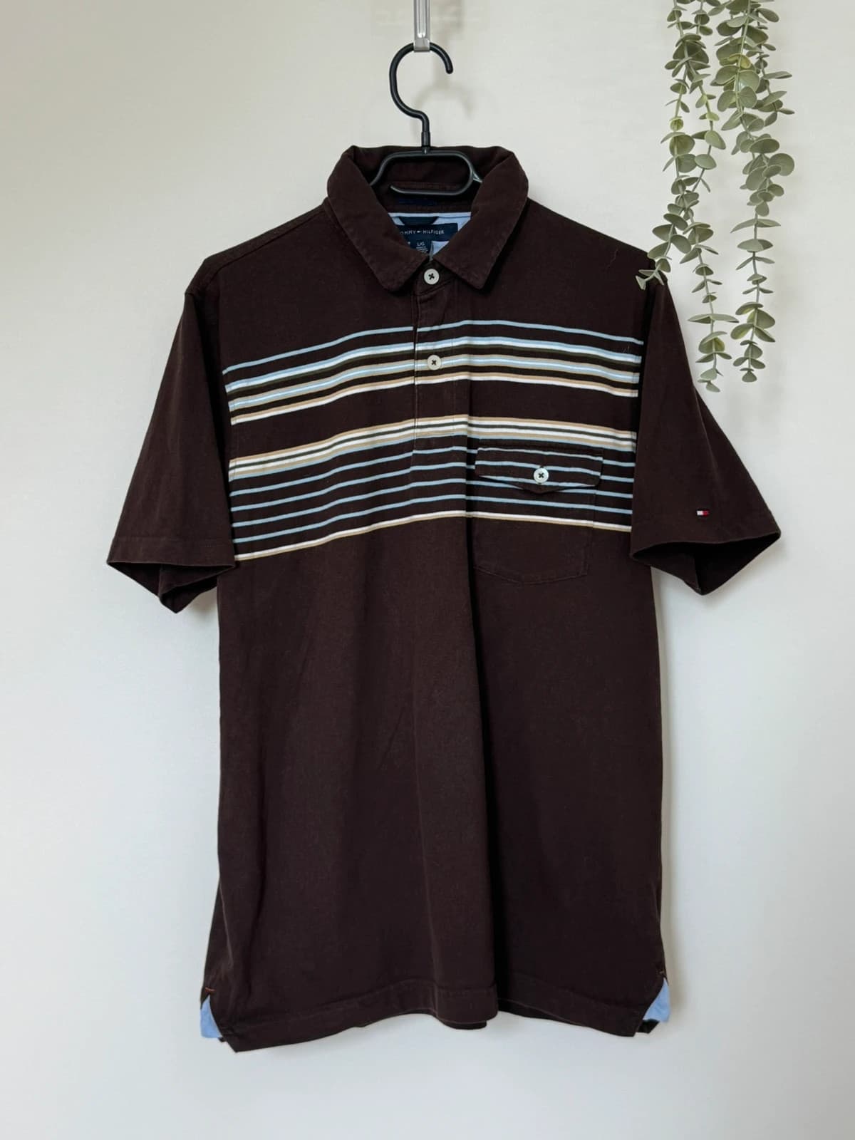 Polo coton trim fit Tommy Hilfiger marron rayé taille L - PP2603280 - Photo 2/9