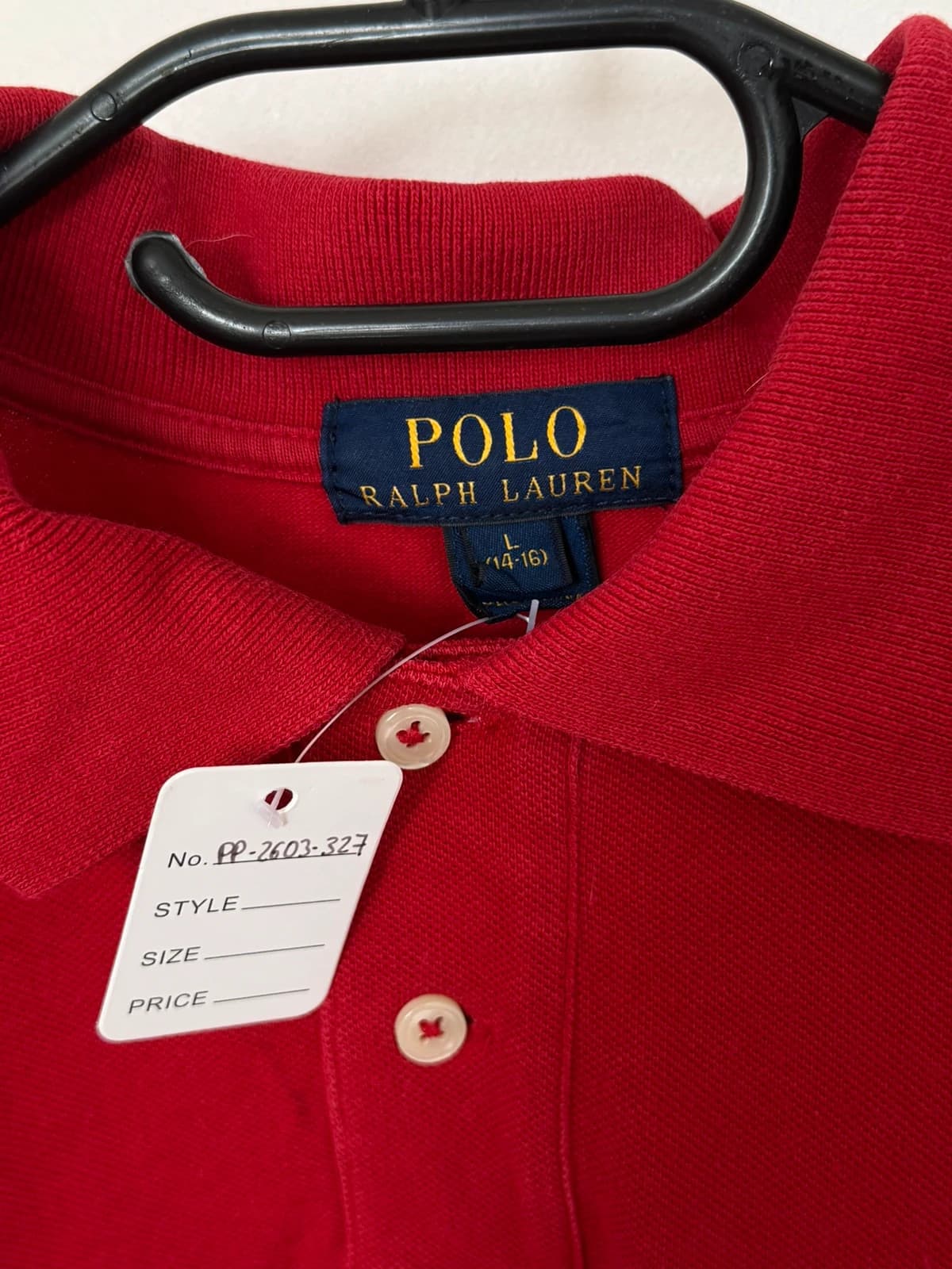 Polo piqué Polo Ralph Lauren rouge taille 14-16/XS - PP2603327 - Photo 4/9