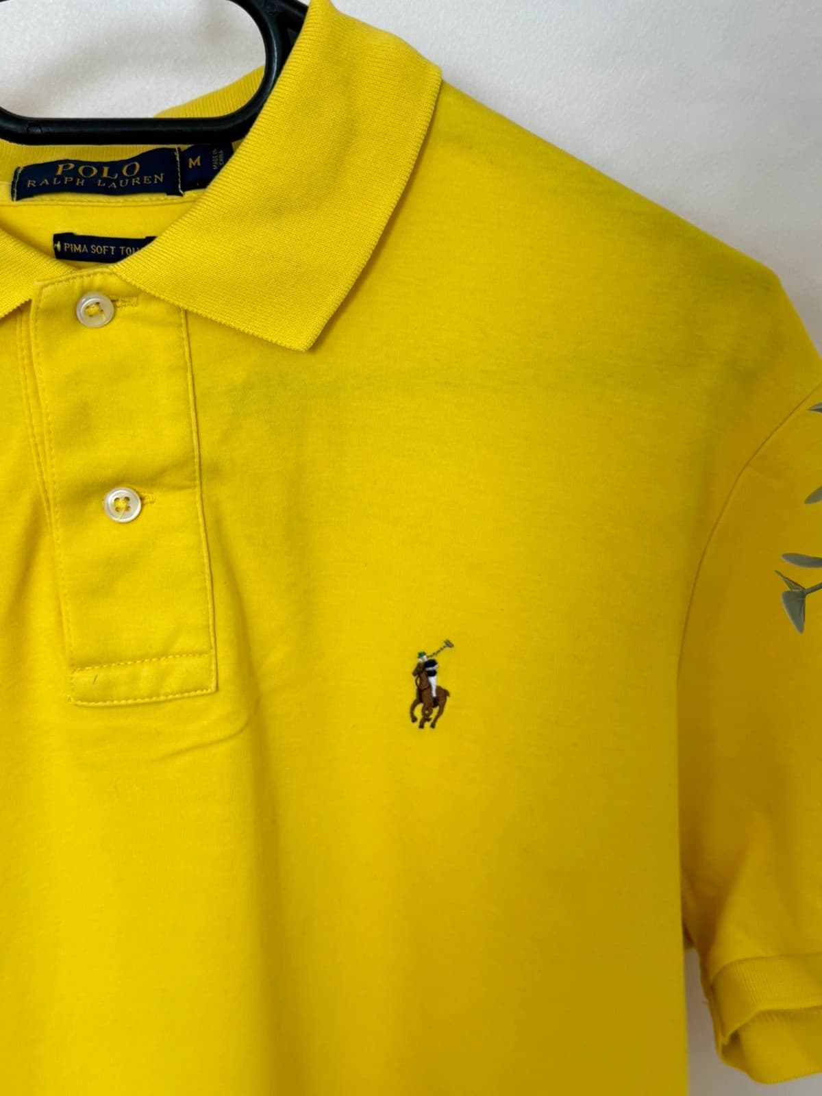 Polo Pima Soft Touch logo premium Polo Ralph Lauren jaune taille M - PP2603375 - Photo 4/10