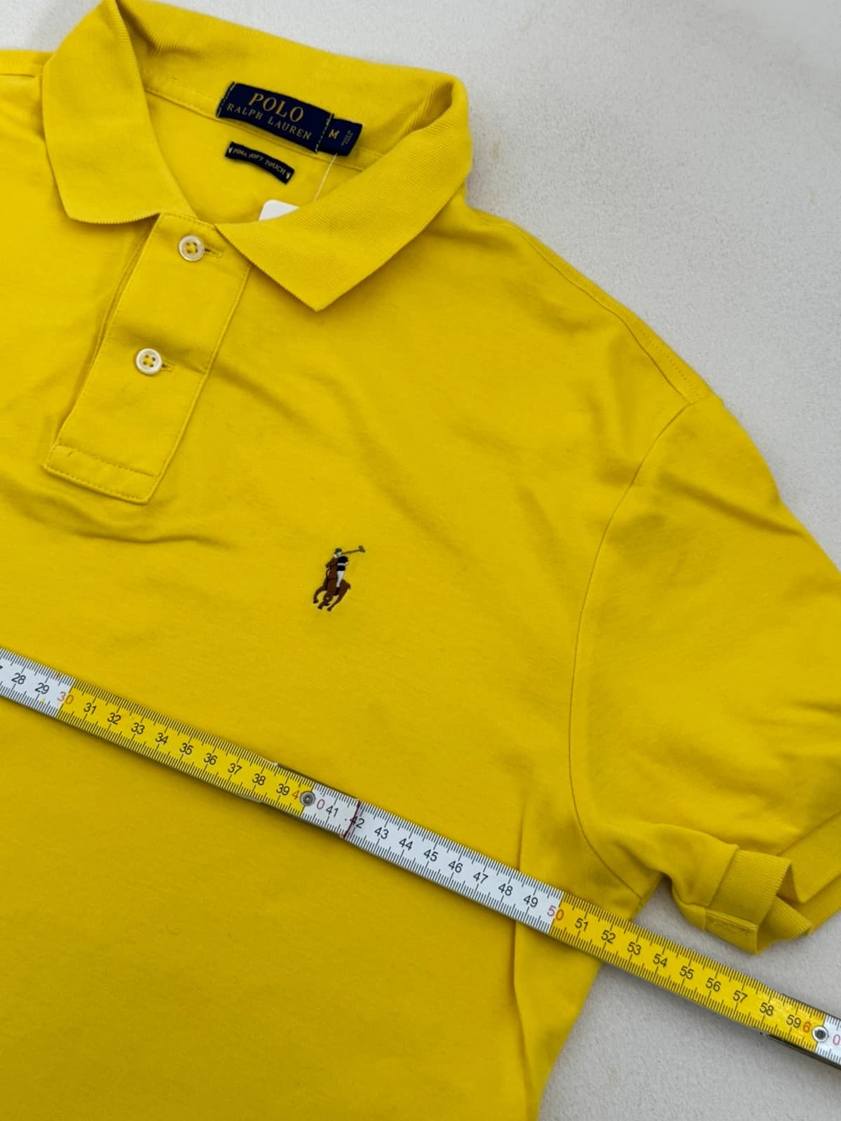 Polo Pima Soft Touch logo premium Polo Ralph Lauren jaune taille M - PP2603375 - Photo 9/10