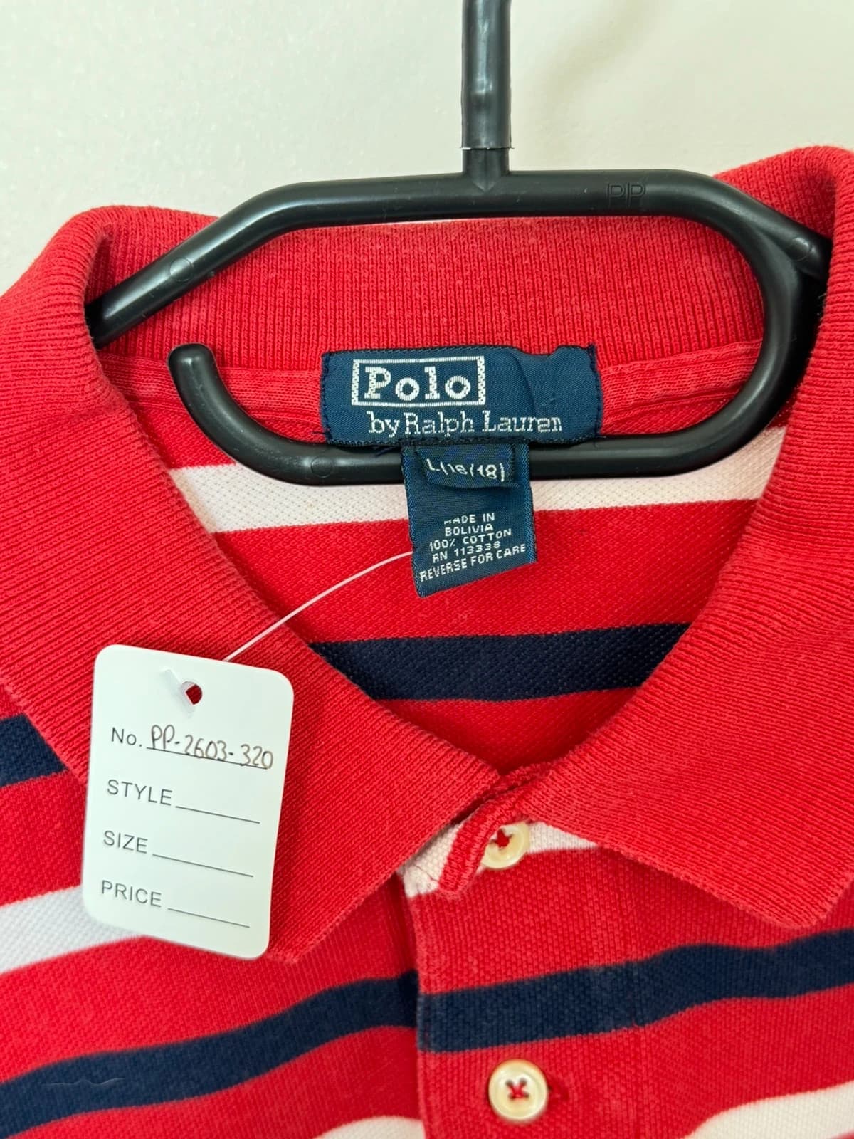 Polo piqué rayé Polo Ralph Lauren rouge taille 16-18/XS - PP2603320 - Photo 4/8