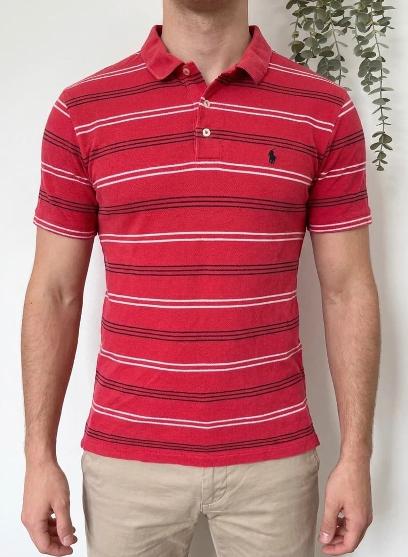 Polo piqué rayé Polo Ralph Lauren rouge taille 16-18/XS - PP2603321 - Photo 1/7