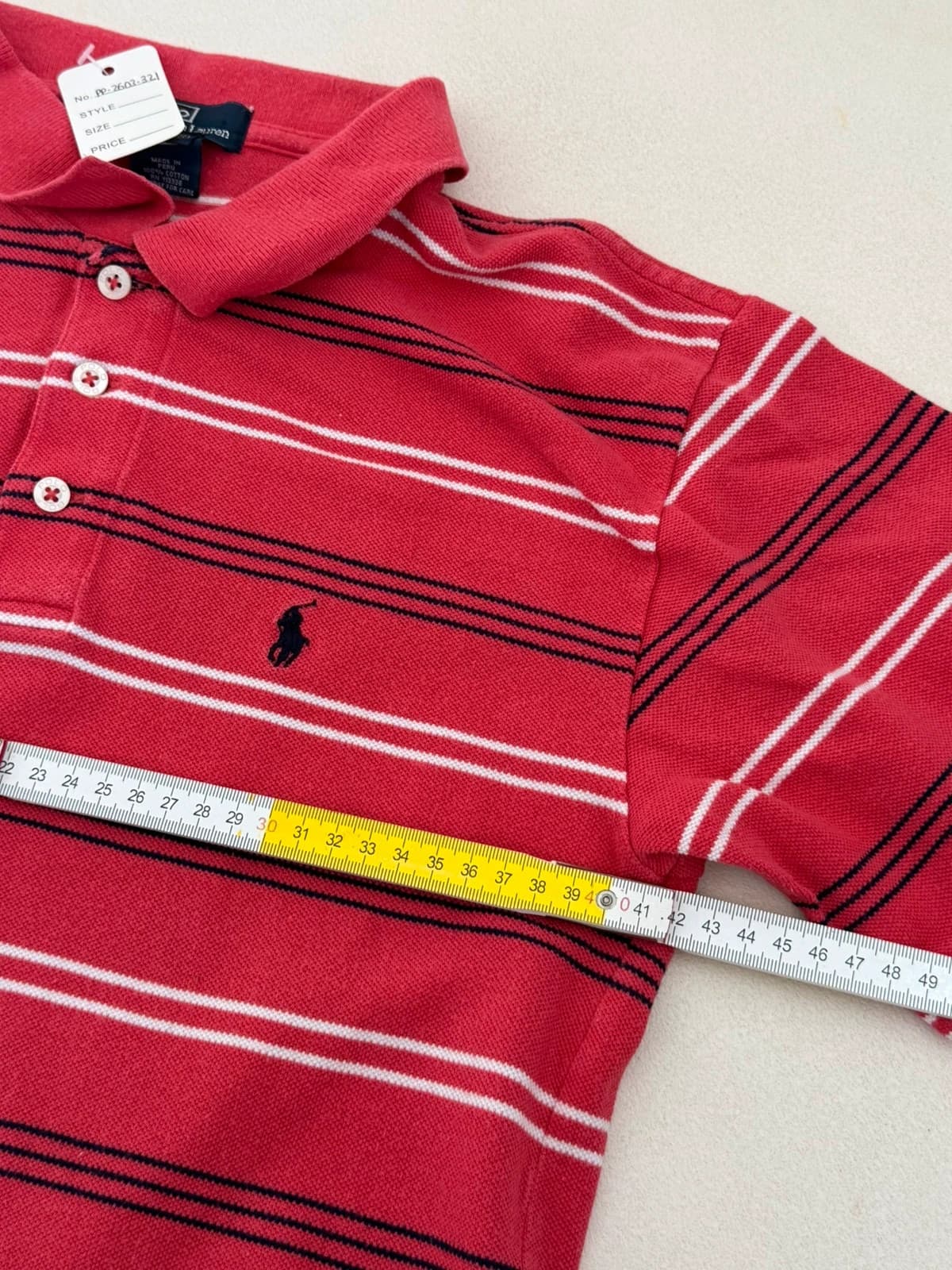 Polo piqué rayé Polo Ralph Lauren rouge taille 16-18/XS - PP2603321 - Photo 6/7