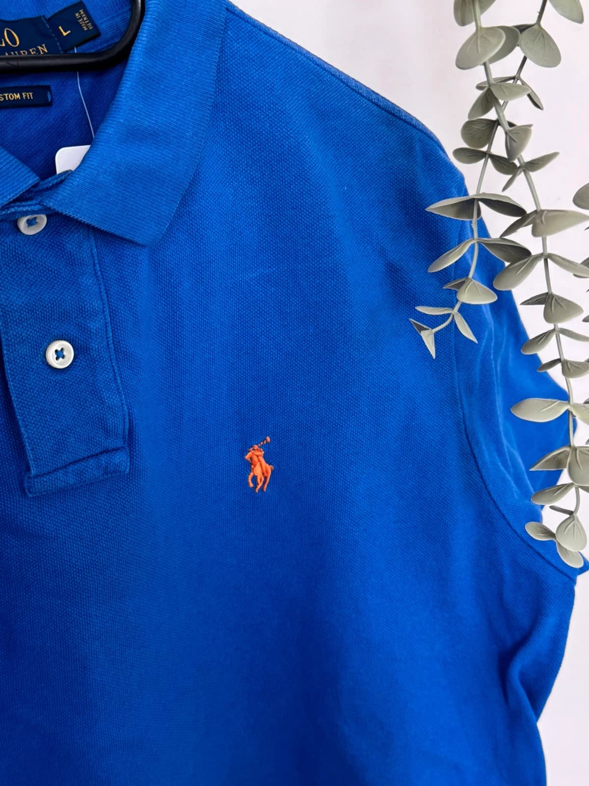 Polo piqué custom fit Polo Ralph Lauren bleu roi taille L - PP2603312 - Photo 3/9